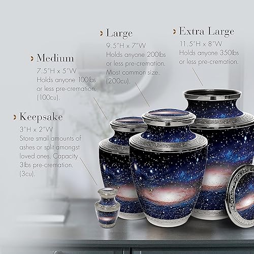 Miniatura 4 de Milky Way - Urnas de recuerdo para cenizas humanas con caja de regalo de terciopelo para recuerdos de cremación para cenizas