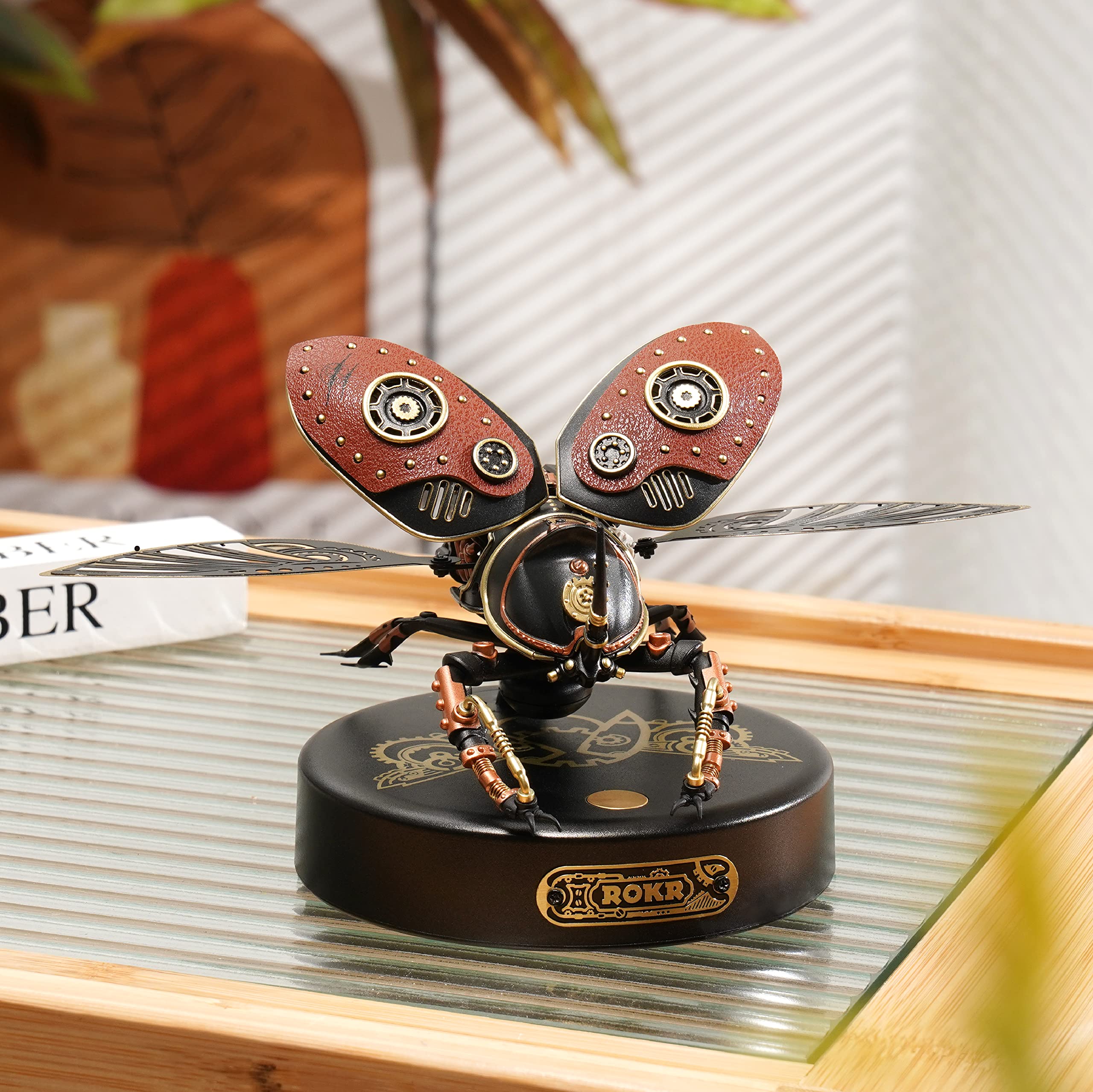 ROKR Puzzle 3D Metal y ABS Maquetas para Construir Adultos Rompecabezas de Escarabajo Regalo Cyberpunk Insectos (MI01)