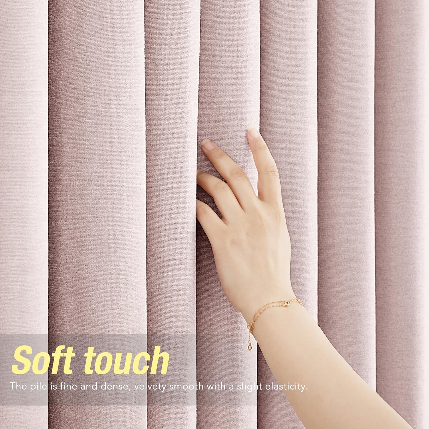 Blush Pink Blackout Velvet Curtains 84 inch Long for Living Room Grommet Chenille Light Blocking Thermal Insulated Rustic Textured Modern Elegant Luxury Nursery Girls Bedroom Curtains 2 Panels
