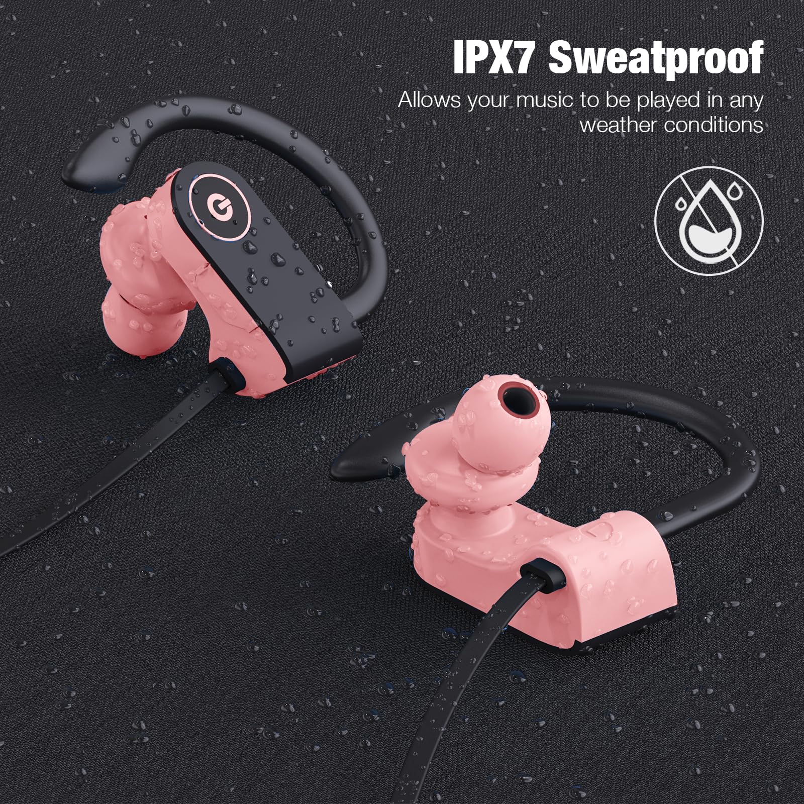 JOYWISE Cuffie Bluetooth, cuffie wireless 16 ore di riproduzione, auricolari wireless con microfono stereo, auricolari in-ear IPX7, impermeabili, cuffie sportive con isolamento acustico per corsa,