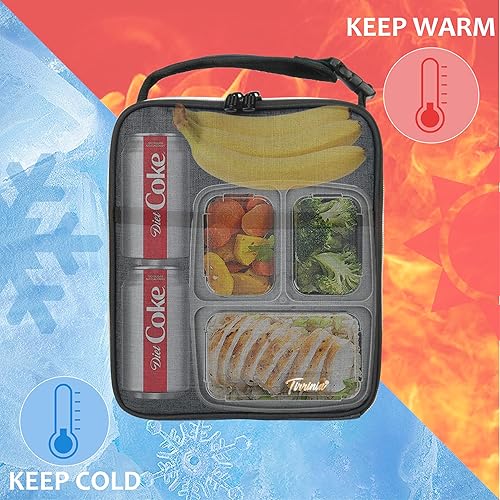 Miniatura 22 de Lonchera pequeña con aislamiento para hombres y mujeres, a prueba de salpicaduras, portátil, reutilizable, lonchera térmica, bolsa refrigerante