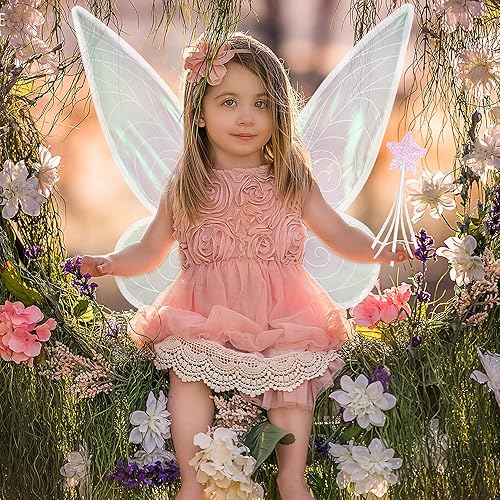 Vista 7 de Fairy Wings, Fairy Costume for Women, Butterfly Wings for Adults Kids, Halloween Costume Angel Wings Dress Up Party Favor