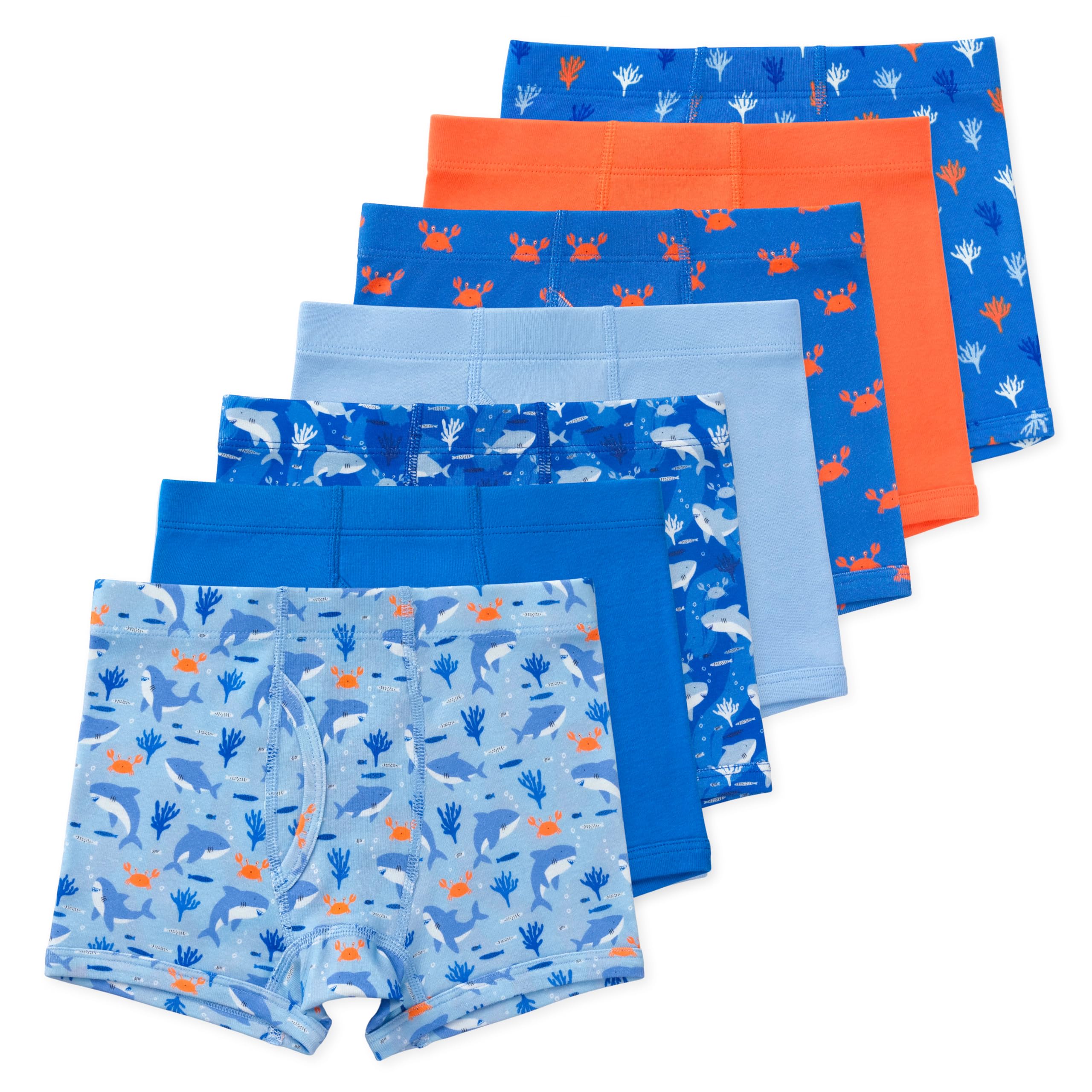 Lucky & Me Nolan Boys GOTS, Organic Cotton, Boxer Briefs, 7-Pack