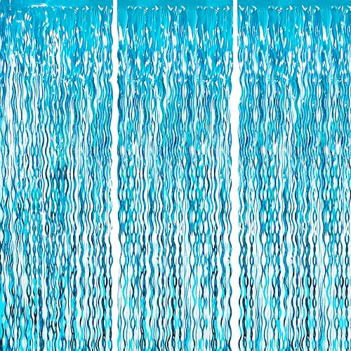 Miniatura 72 de GOER - Cortinas de tiras metálicas/oropel para fiestas, telón de fondo para fotos, Halloween, cumpleaños, graduaciones, Año Nuevo, decoración