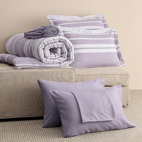 Miniatura 6 de Bedsure - Juego de edredón de 5 piezas, extralargo, para todas las estaciones, con 1 sábana encimera, 1 sábana bajera, 1 funda de almohada y 1 funda