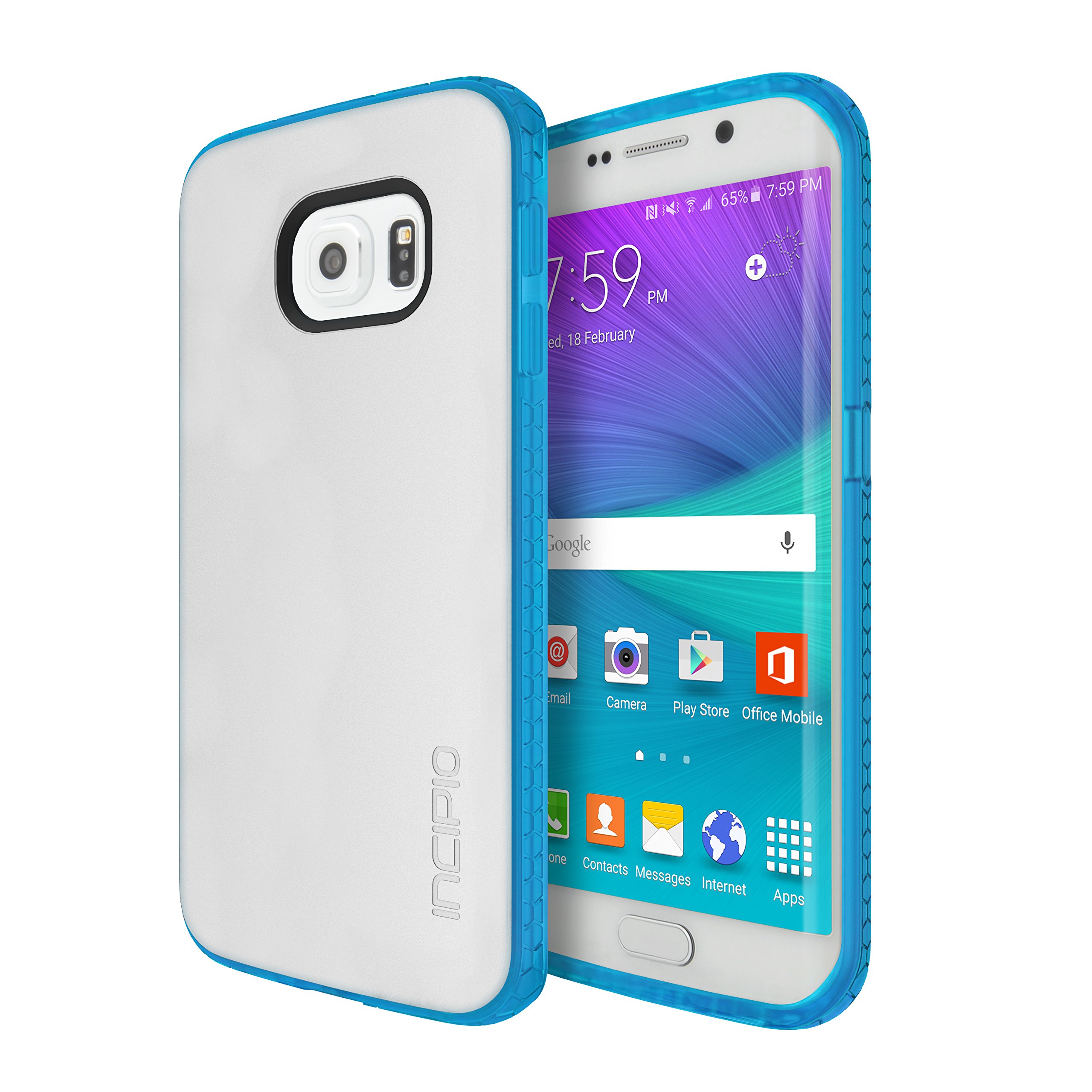 Incipio Octane Carrying Case for Samsung Galaxy S6 Edge - Retail Packaging - Frost/Neon Blue