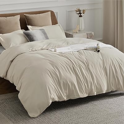 Bedsure White Duvet Cover Queen Size - Soft Double Brushed Bedding Set for Kids & Adults, Zipper Closure, 3 Pieces, Includes 1 Duvet Cover (90"x90") & 2 Pillow Shams, NO Comforter