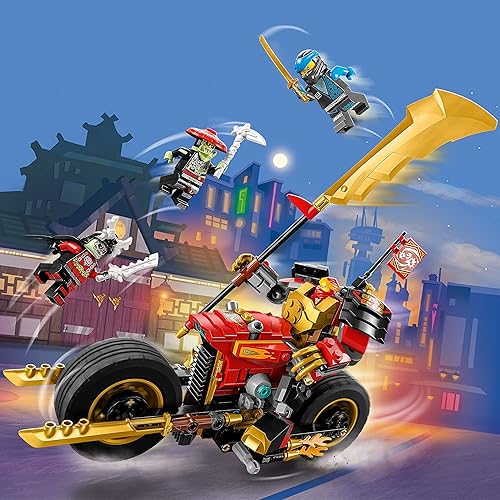 Miniatura 2 de LEGO NINJAGO Kai's Mech Rider EVO 71783, juguete de moto Ninja actualizable, figura de acción Mech y 2 minifiguras de guerrero de hueso, juguetes