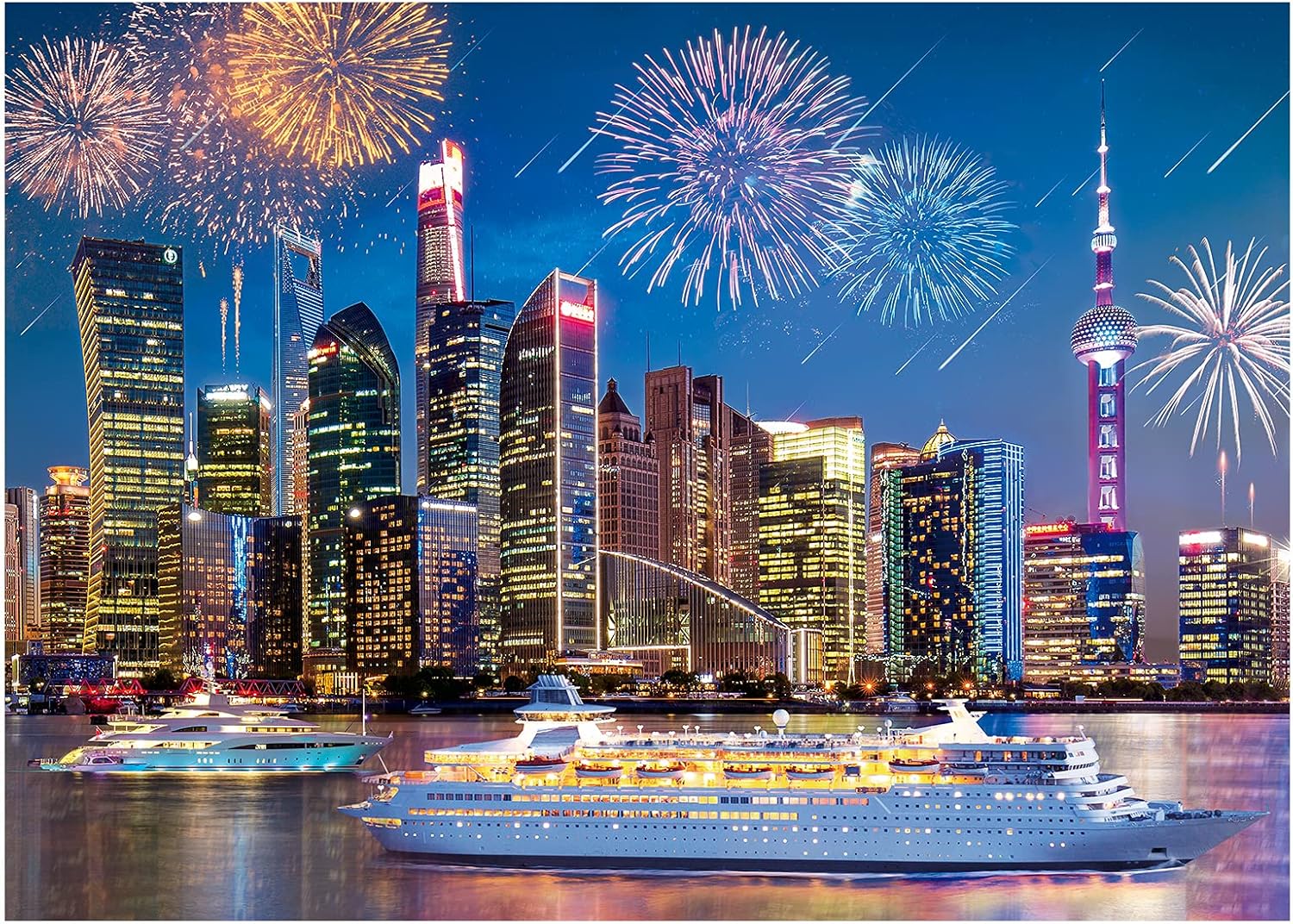 Jigsaw Puzzles 1000 Pieces for Adults Mystery Landscape Puzzle Home Decor Jigsaw China Shanghai Scenery Jigsaw Suitable for Children and Beginners(27" x 20") : Toys & Games