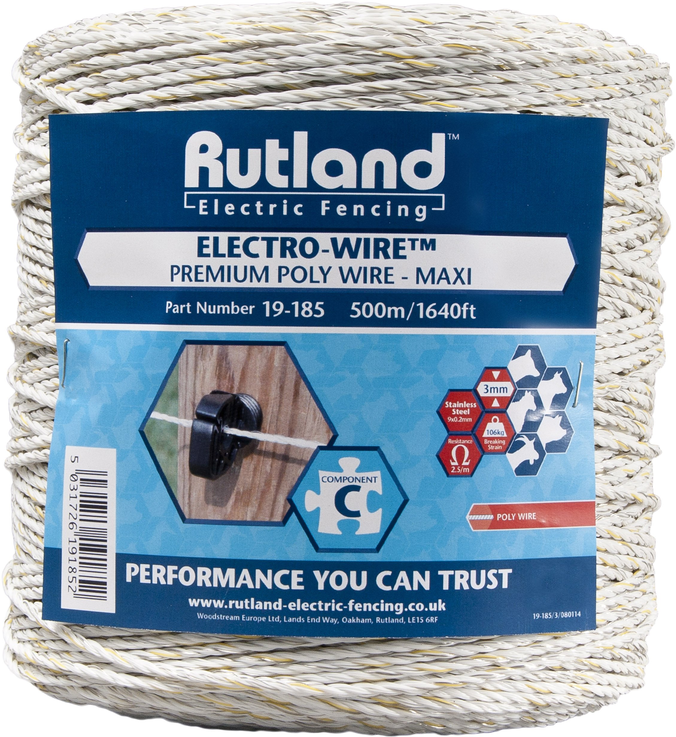 Rutland 19-185R Alambre Polywire Maxi para vallado electrificado (500 m)
