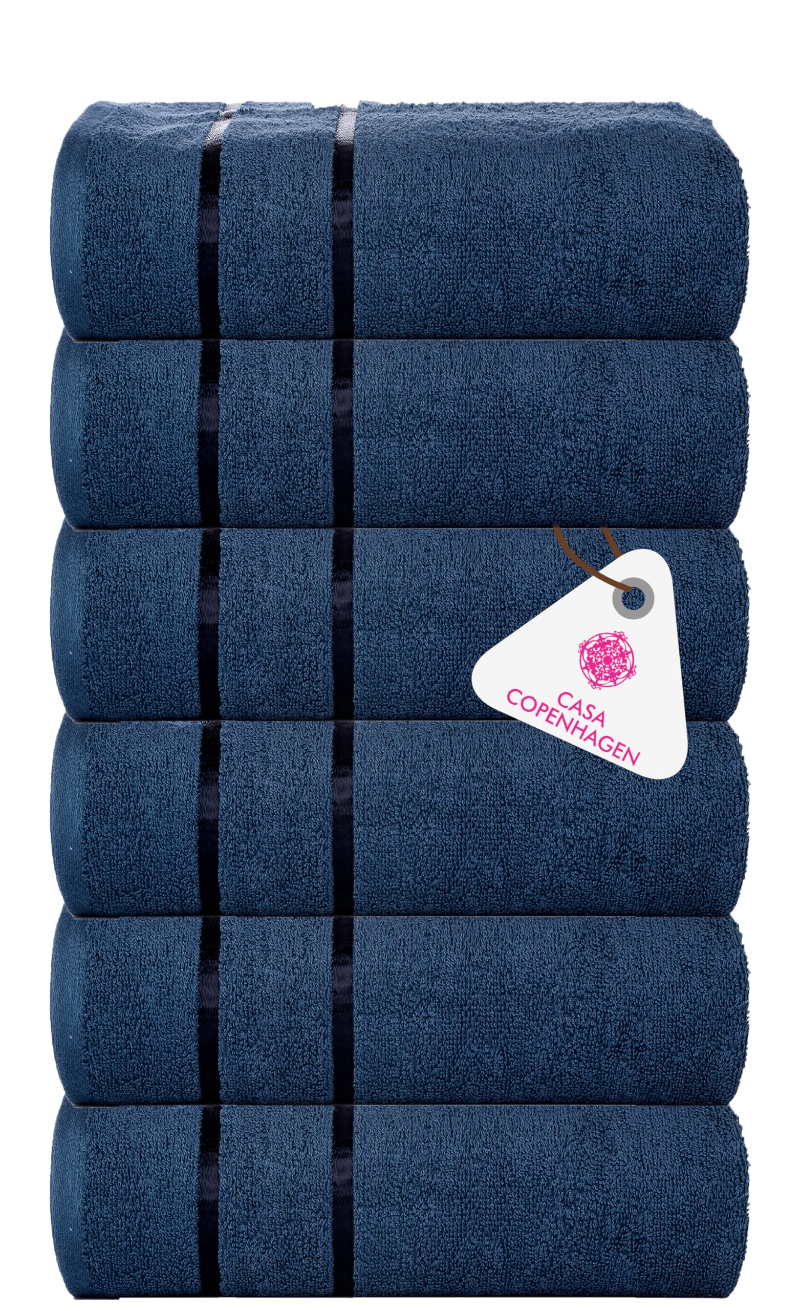 Casa Copenhagen Germany Design'24 - Eternal Super Soft Collection 100% Super Soft Cotton 6 Piece Hand Towels Set (Size : 40 x 60 cm) - Estate Blue