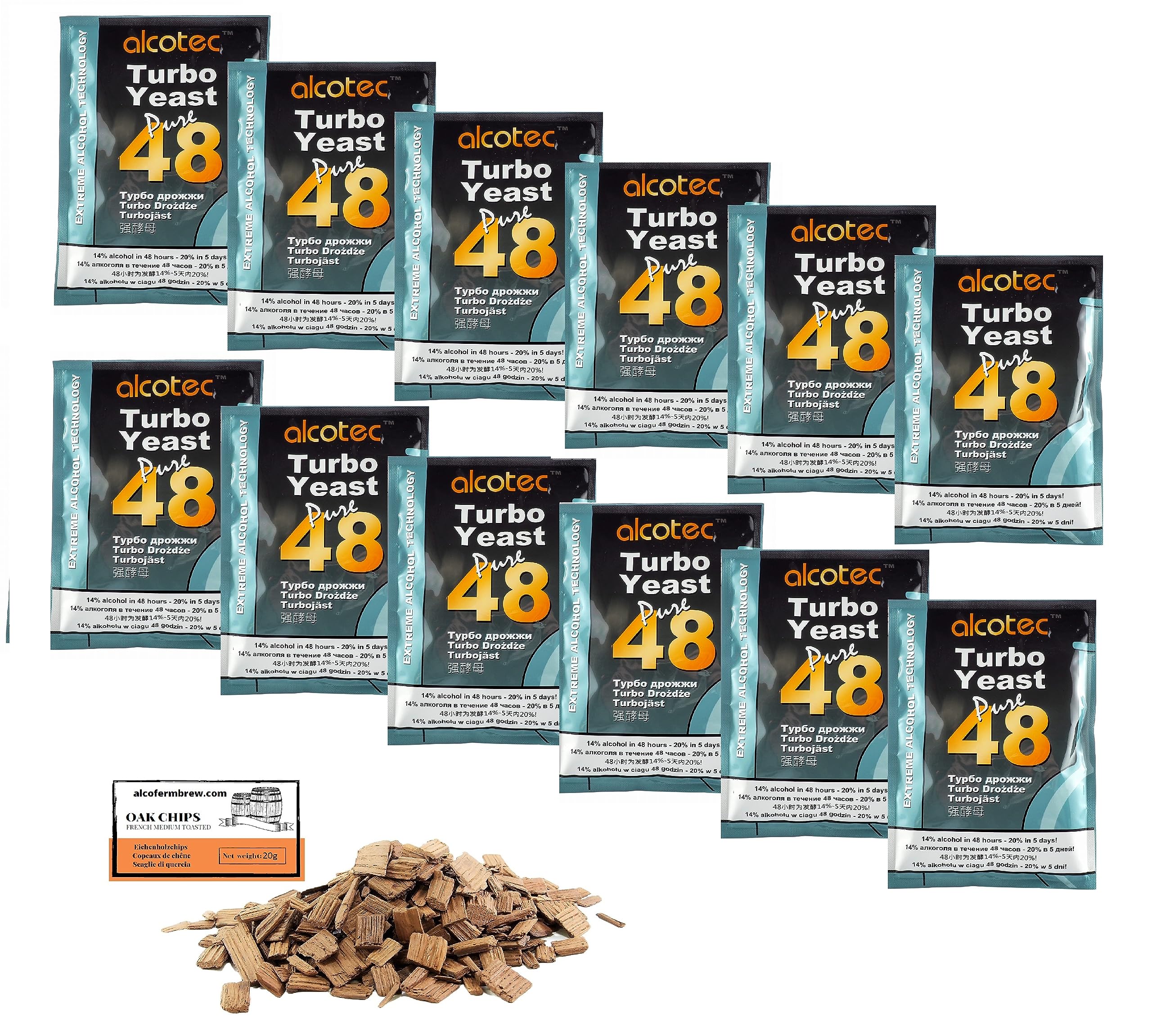 Turbohefe - Alcotec Pure 48-135 g, drożdże do fermentacji cukru, drożdże turbo, drożdże do zacieru, drożdże do fermentacji, wódka (12)
