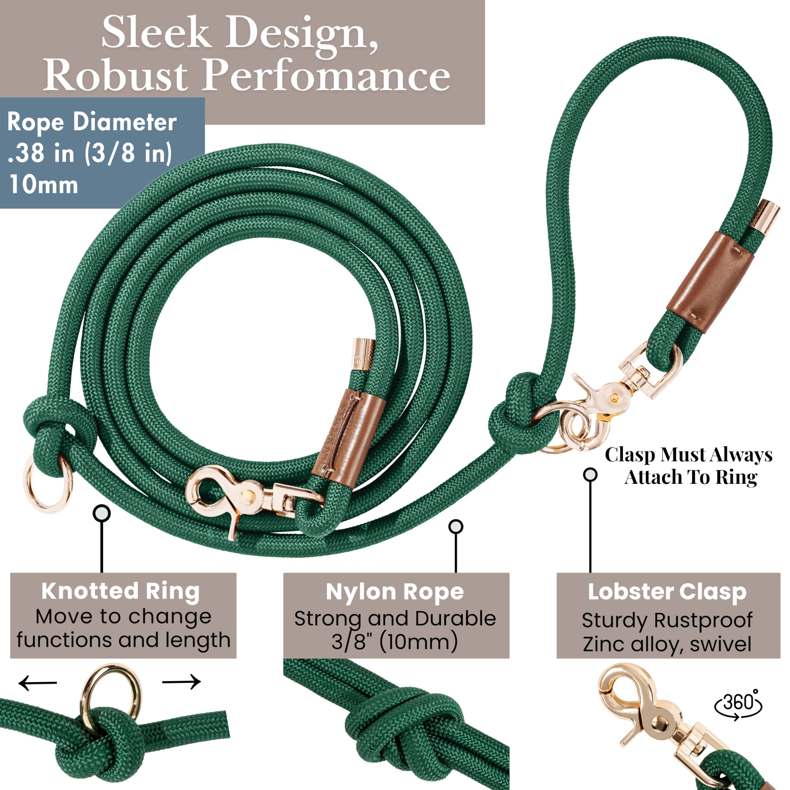 Sticks N' Bones co Correa de perro manos libres 6 en 1, correa ajustable y resistente, perros S, M, L, 2 perros, correa de cintura para pasear perros, correr, correa de entrenamiento para cachorros,