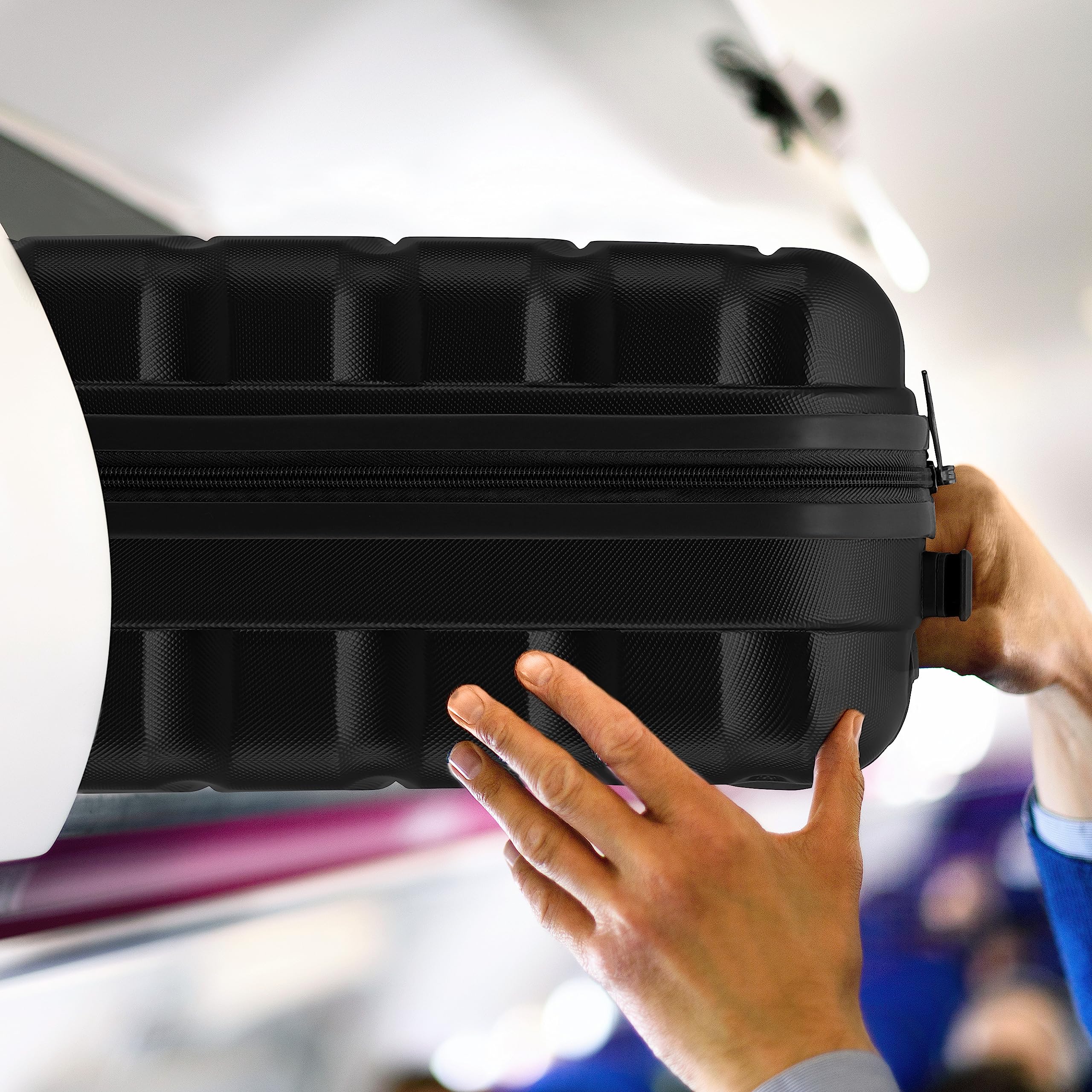 Flight Knight Cabin Suitcase 55x40x20 Ryanair Priority, EasyJet, Jet2 Lightweight Small Durable 4-Wheel Cabin Case, Carry-On for Over 60 Airlines, Hard Shell, 10kg Hand Luggage Bag (55 x 40 x 20 cm)