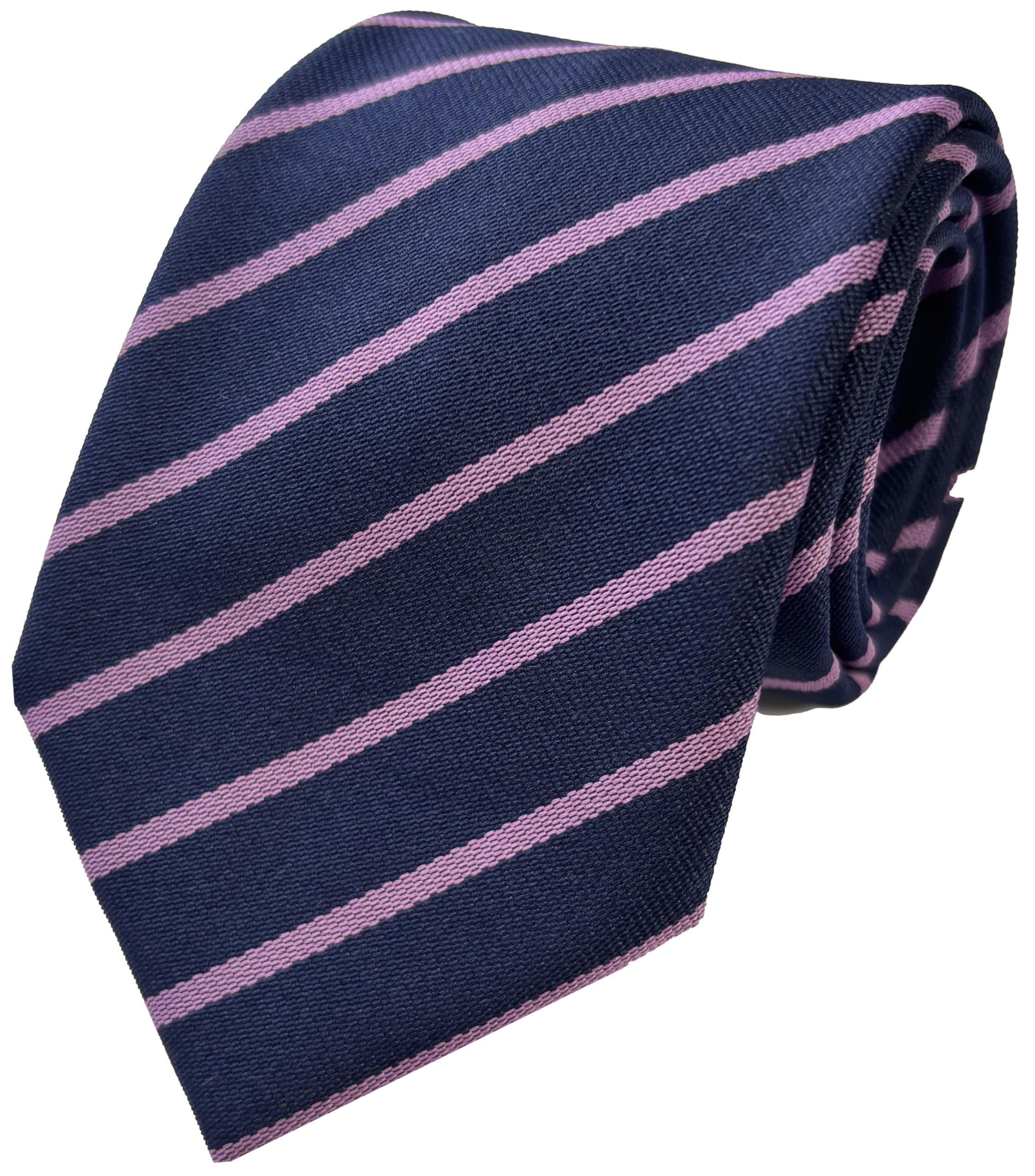 Great British Tie Club School Ties (21 Single Stripe Variations) High School Senior Size (Navy & Lilac)