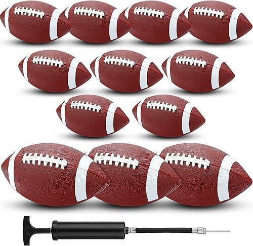 Jerify 12 unidades de fútbol de cuero compuesto oficial de cuero compuesto de cuero compuesto de fútbol inflable con bomba de fútbol para interiores