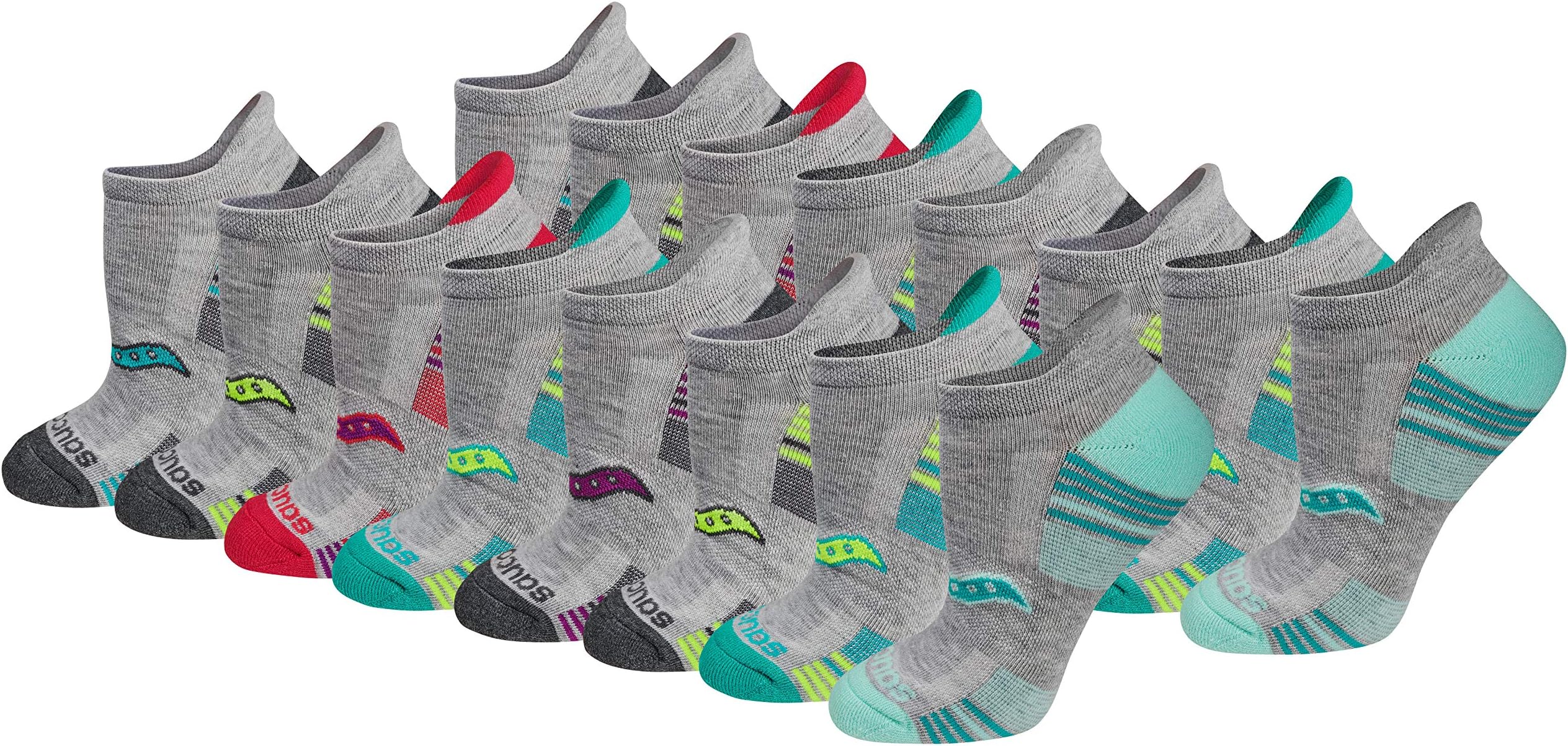 Women's RunDry Performance Heel Tab Athletic Socks, Available in S-L (8, 16, 24 Pairs)