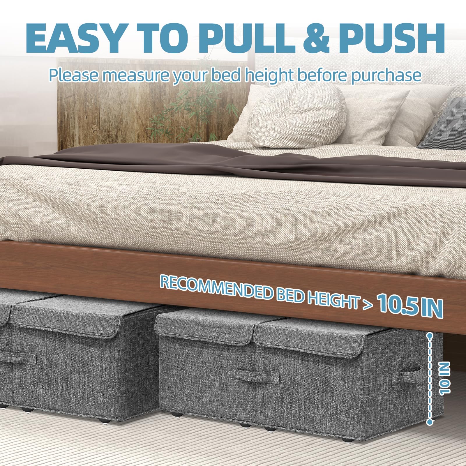 Hoyula Under Bed Storage Container with Wheels, 2 Pack 10