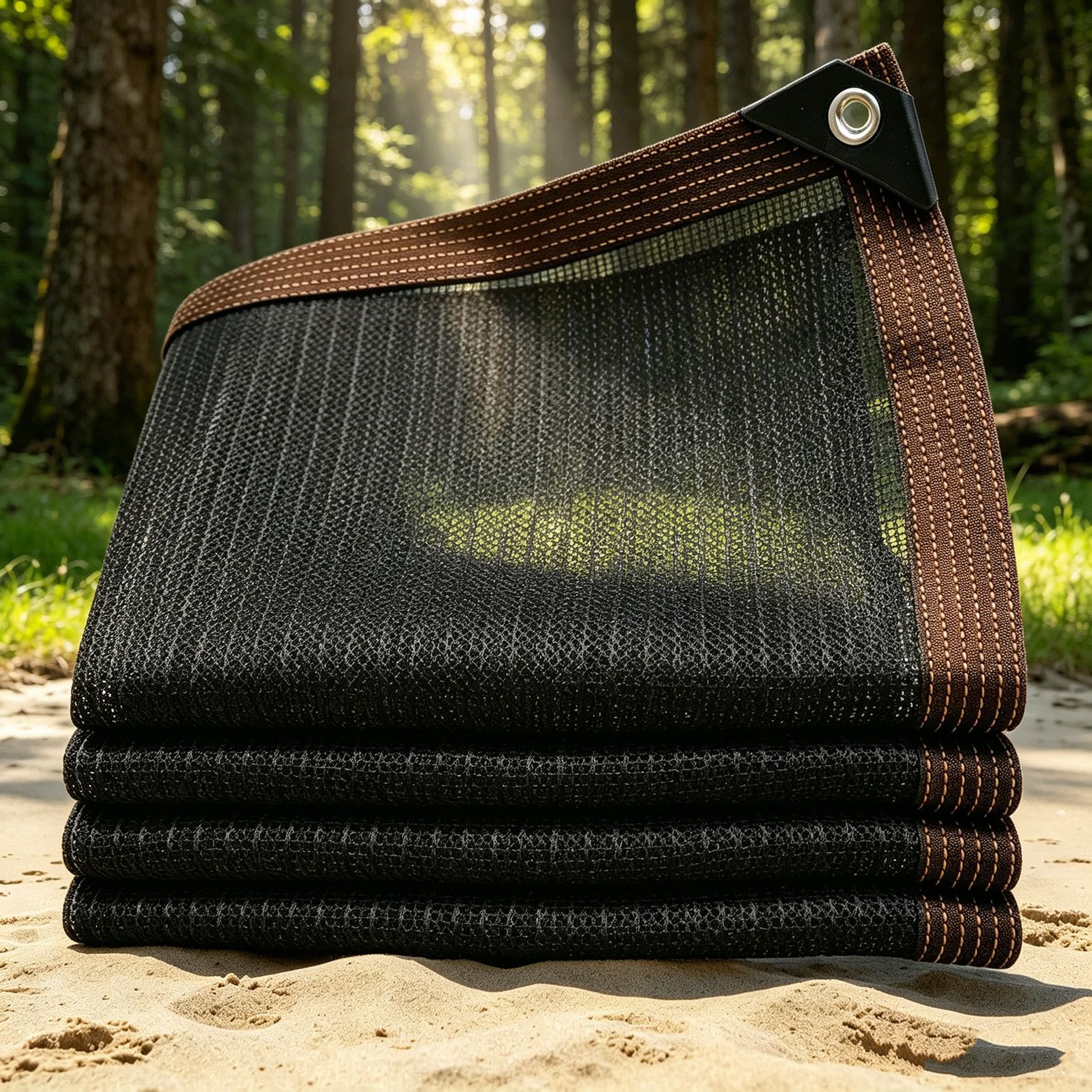 Filet d'ombrage 1,9 x 3,7 m noir avec oeillets pour pergola et jardin