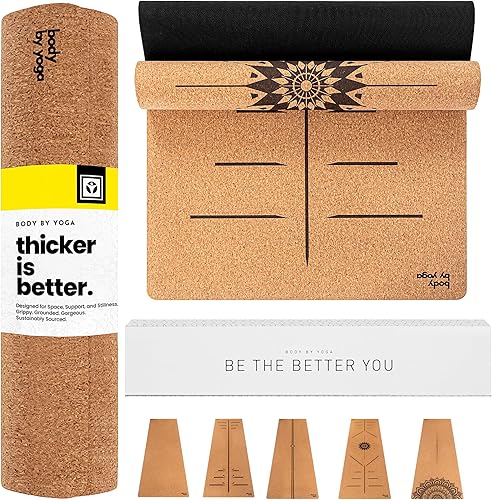 Miniatura 18 de Tapete de yoga de corcho de lujo, antideslizante, agarre extragrueso. Más grueso, más largo y más ancho para más comodidad y apoyo. Lo