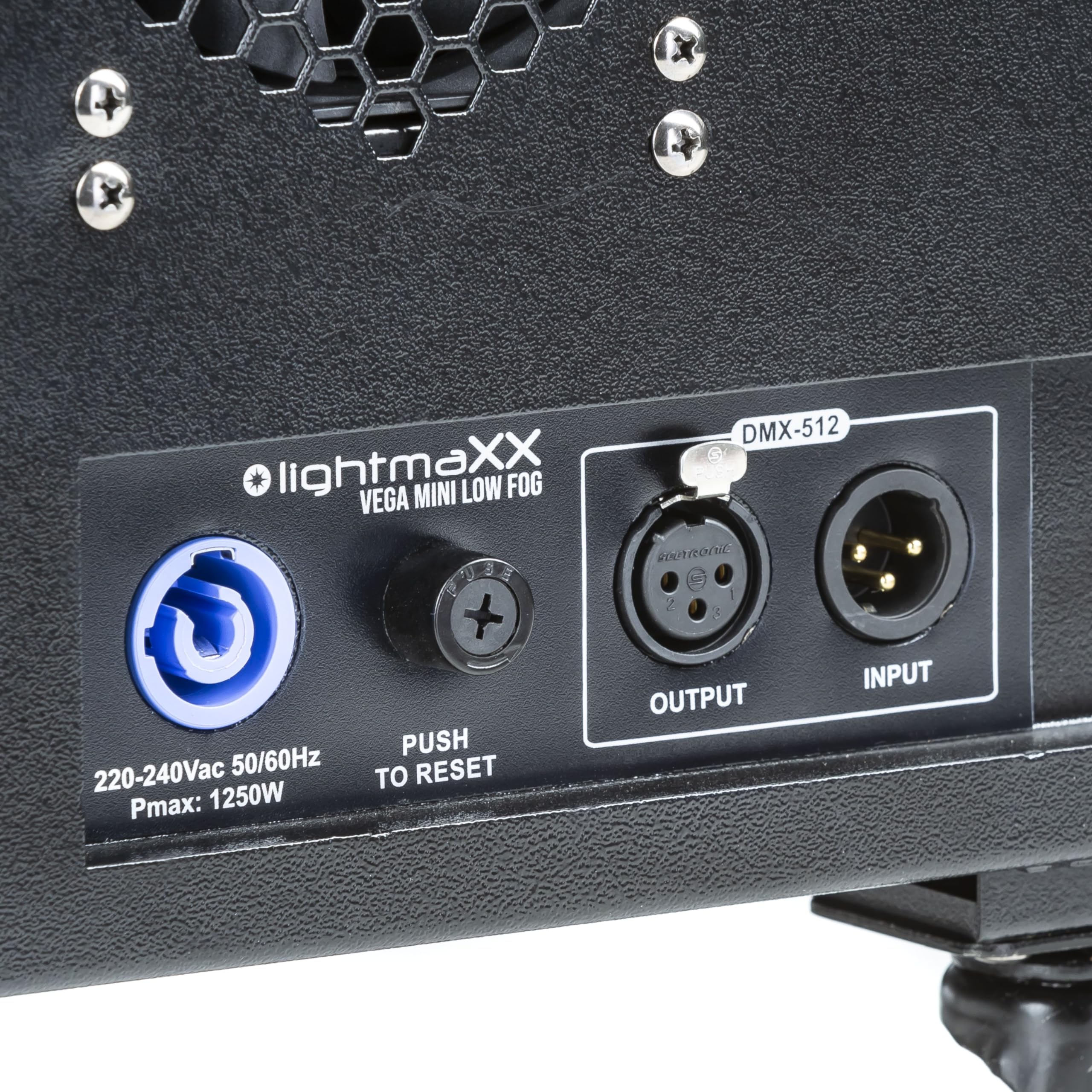 Vega Mini Low Fog Bodennebelmaschine - Kompakt, Wasserbasis, 1250 Watt, 1L Fluidbehälter, 7L Wassertank, DMX-Steuerbar, Fernbedienung, Umweltfreundlich, Ideal für 100m² Fläche