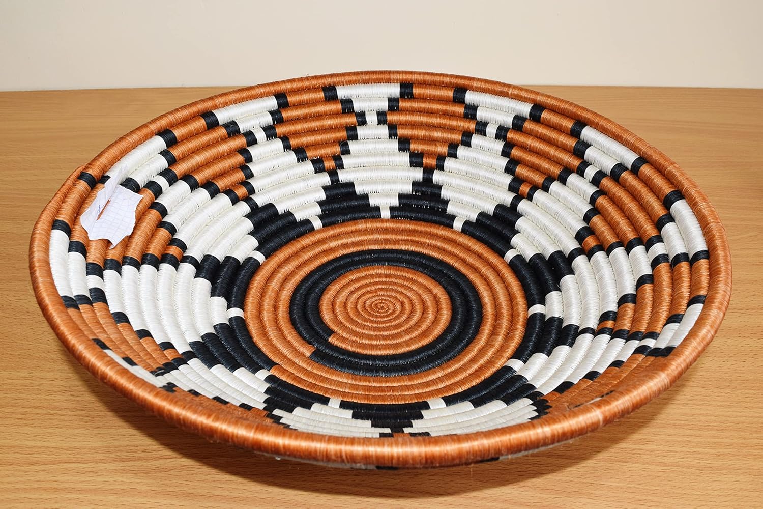 African Basket Rwanda - Large - 12 Inches Diameter - Sisal, Sweetgrass Basket - Handmade from Africa, RB031
