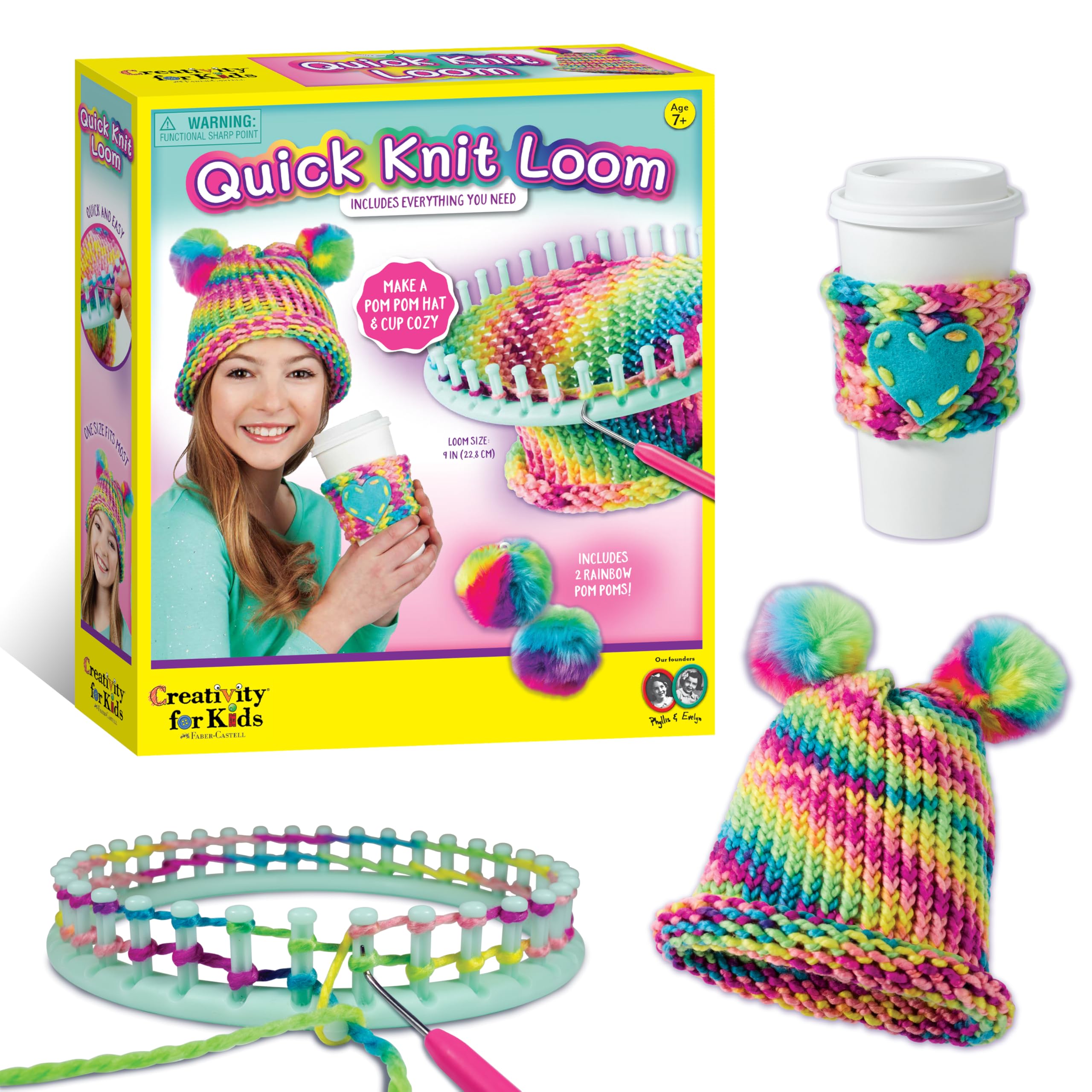 Quick Knit Loom Kit | Learn to Knit a Colorful Hat or Cozy with an Easy Loom | Relaxing DIY Craft & Mindful Activity for Kids and Beginners Everywhere (Ages 7+)
