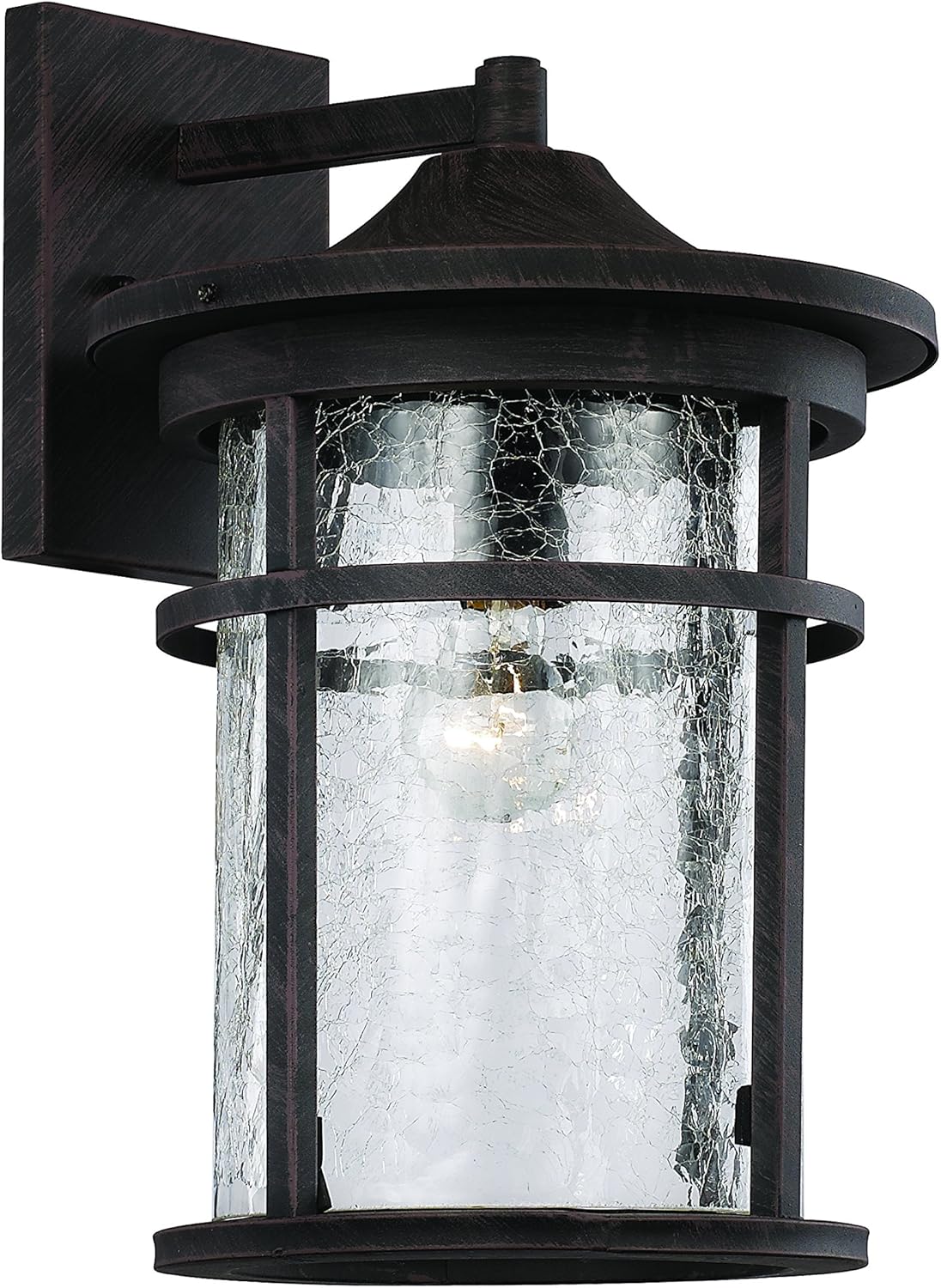 Trans Globe Lighting Imports 40381 RT Transitional One Light Wall Lantern from Avalon Collection in Bronze/Dark Finish, 15"