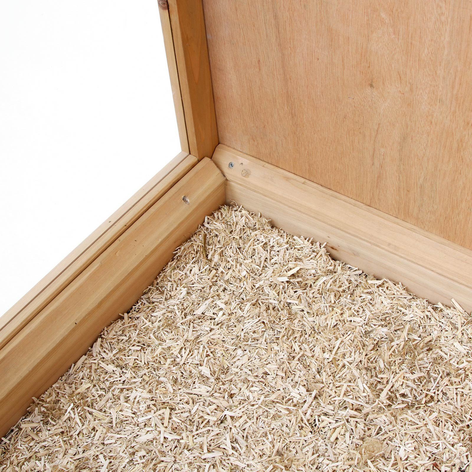 Kerbl Pet Kleintierkäfig Indoor Deluxe, Nagerkäfig, Kleintierstall, 115x60x92,5cm, Holz, Metallgitter, Hasen, Kaninchen, Meerschweinchen, Hamster, mit Holzhaus