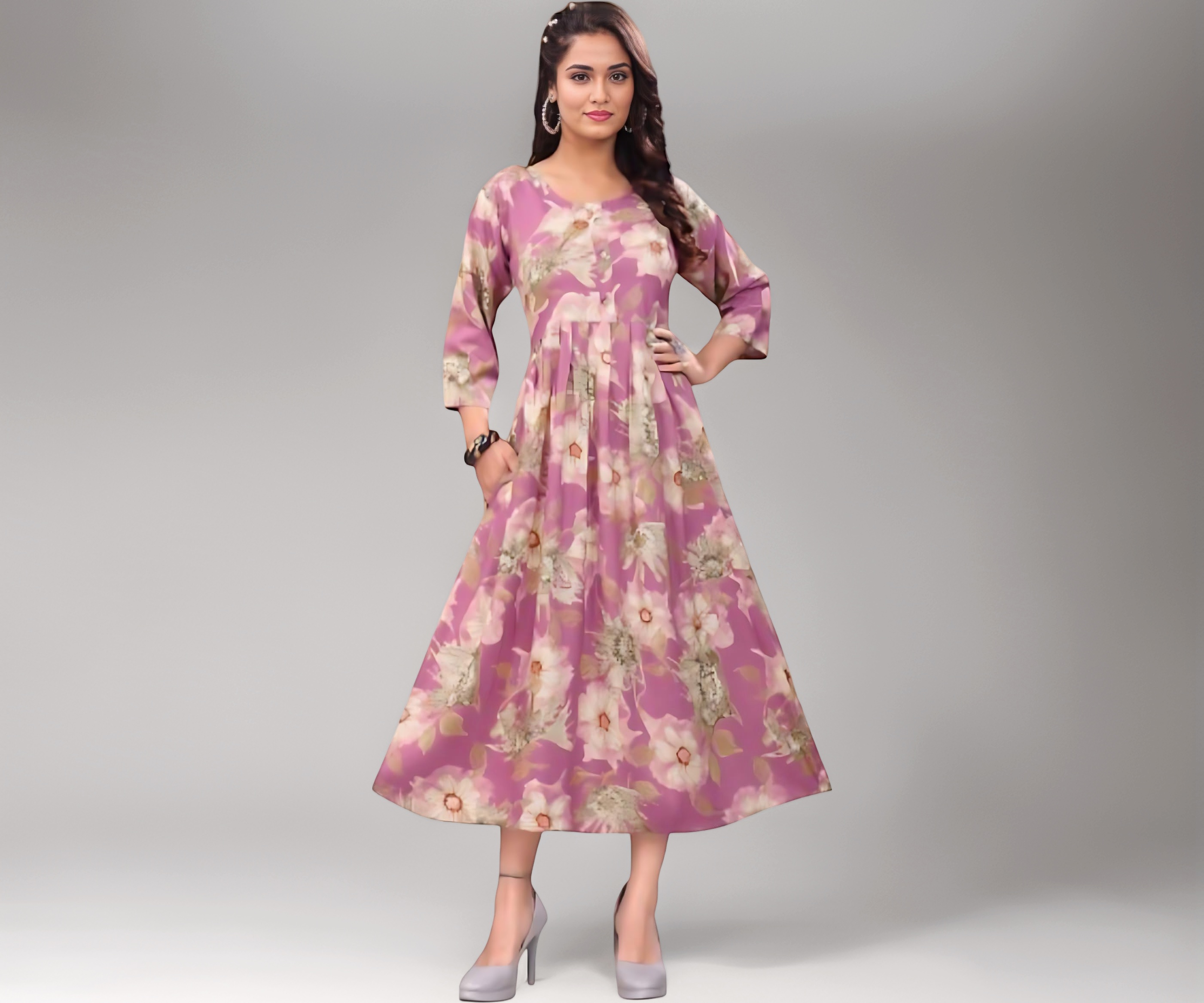 ワンピース Puff Sleeve Dress (Umbrella) Buy Women's Western One-Piece Dress | Long Anarkali Gown | Stylish