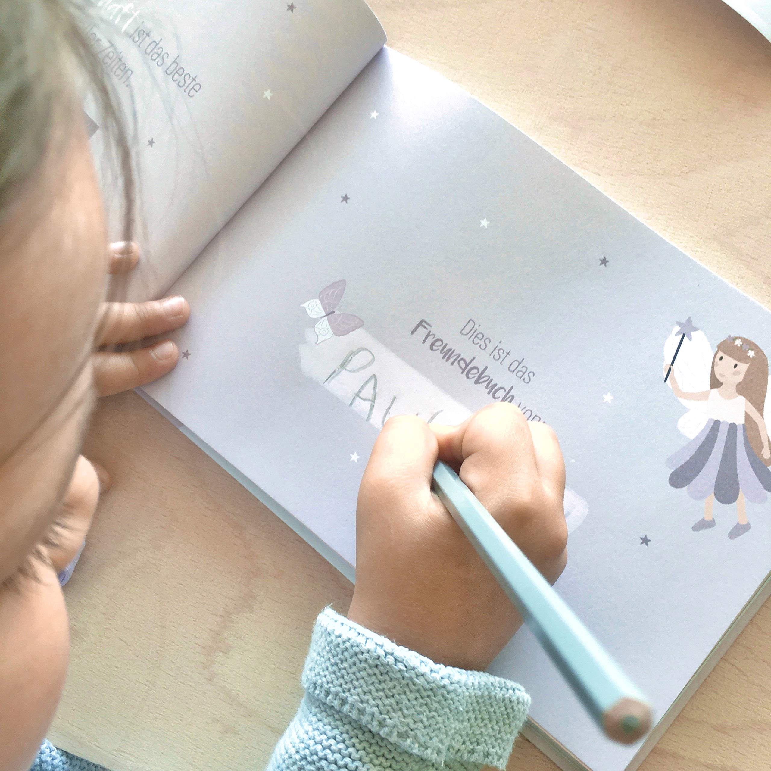 mintkind® Książka przyjaciół przedszkola, świat wróżek, księga przyjaźni dziewcząt i chłopców, książka z wróżkami, prezent na rozpoczęcie szkoły, książka pamiątkowa dla dzieci