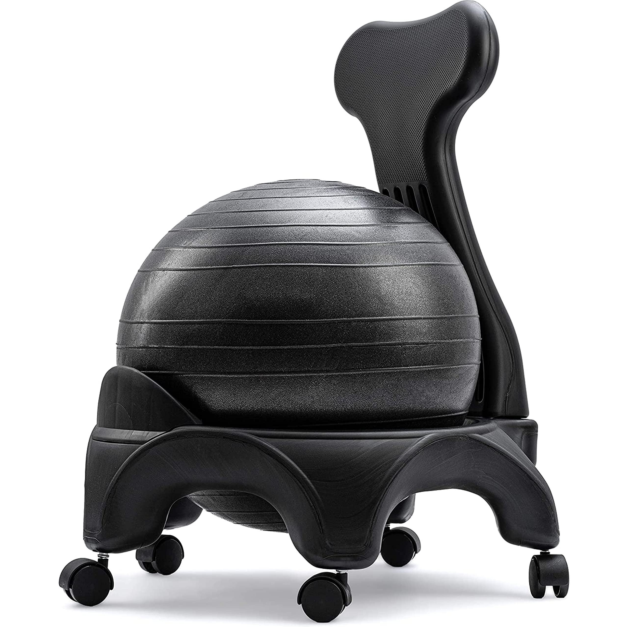 Siège de bureau avec ballon d'équilibre Bestmann - Chaise à roulettes robuste pour un bon dos - Pour le bureau et la maison