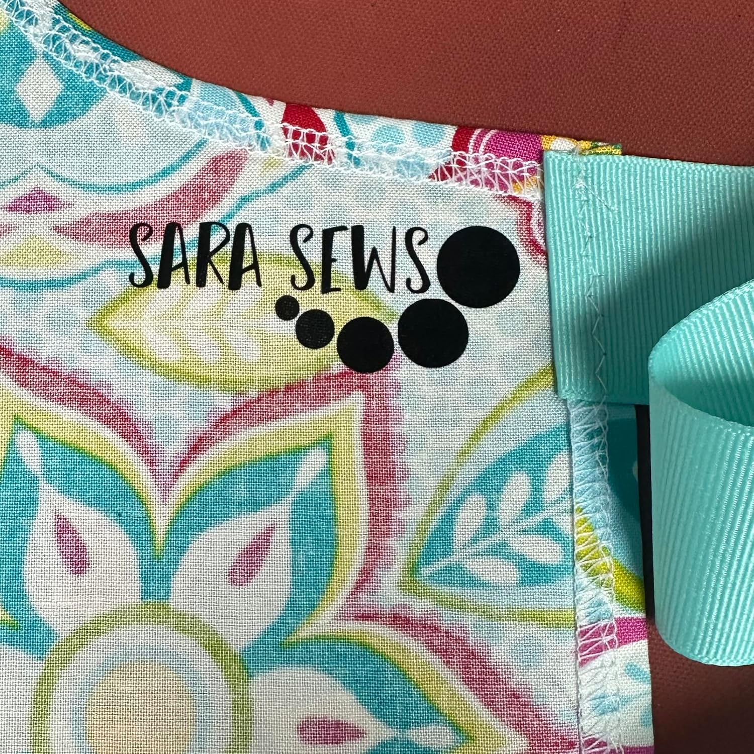 Sara Sews Handmade Colorful Aqua Baking Art Craft Apron Gift for Tween Girl