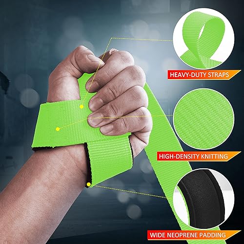 Miniatura 2 de ihuan Correas de muñeca para levantamiento de pesas - Correas de levantamiento para levantamiento de pesas | Muñequeras de gimnasio con agarre extra