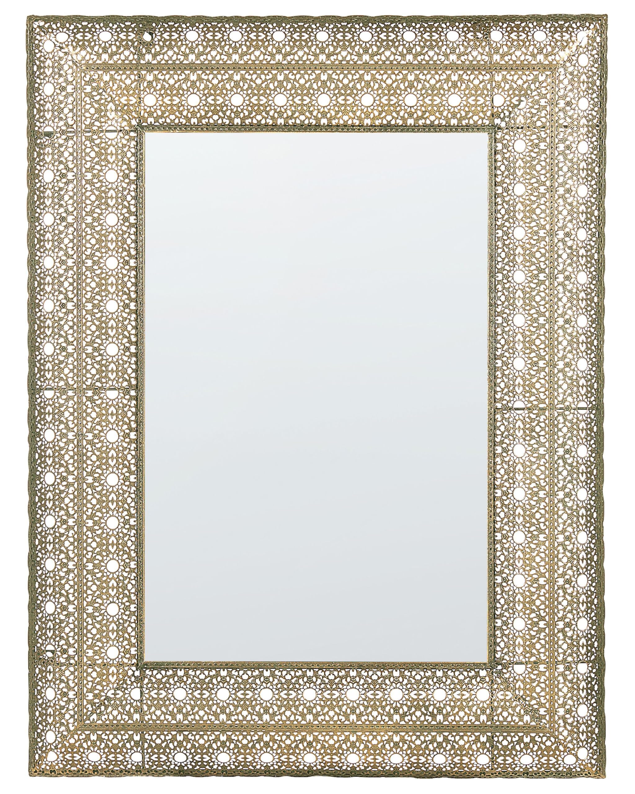 Espejo de pared dorado 69 x 90 cm marco accesorio decorativo Dehradun