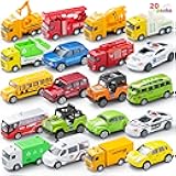 20PCS Die Cast Pull Back Cars, Metal Toy Cars, Car Toys Bulk, Vehicle Set for Toddlers, Kids Party Favors, Cake Toppers, Stocking Stuffers, Race Cars Toys for Boys, Easter Basket
