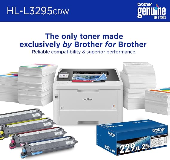 Brother HL-L3295CDW Wireless Compact Digital Color Printer with Laser Quality Output, Duplex, NFC, Mobile & Ethernet | Includes 2 Month Refresh Subscription Trial 1, Amazon Dash Replenishment Ready