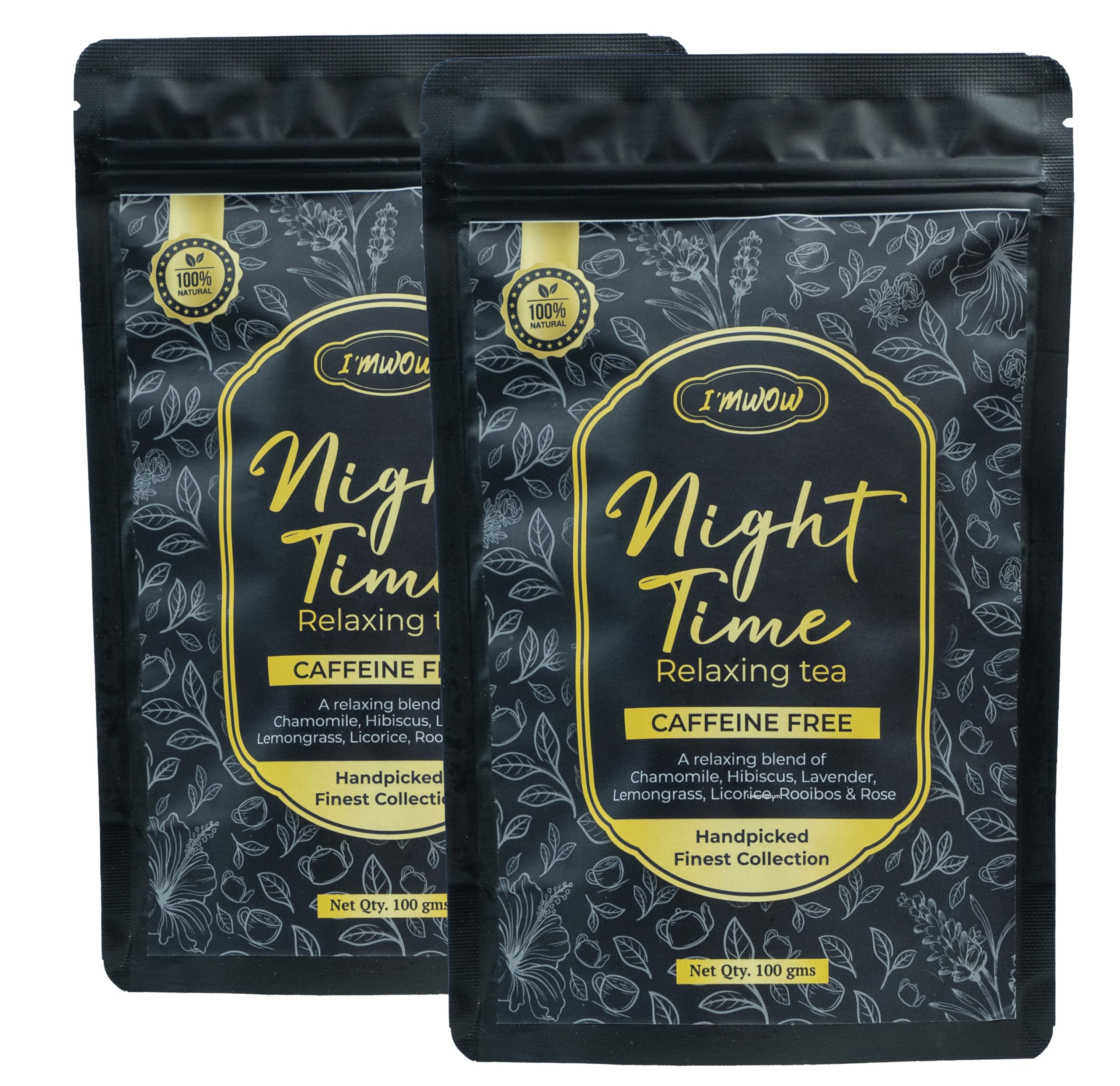 IMWOW Night Time Relaxing Tea Combo - 200g (2x100g) | 7 Natural Ingredients (B0BKQWL61Q) Amazon Price History, Amazon Price Tracker