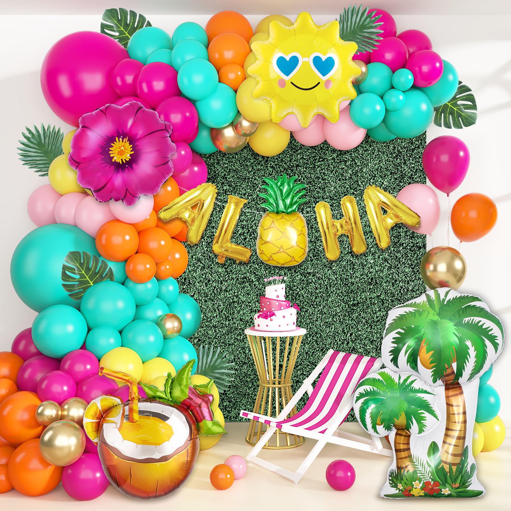 Photo 1 of *See Clerk Notes*Ouddy Life 189Pcs Tropical Balloons Arch Garland Kit