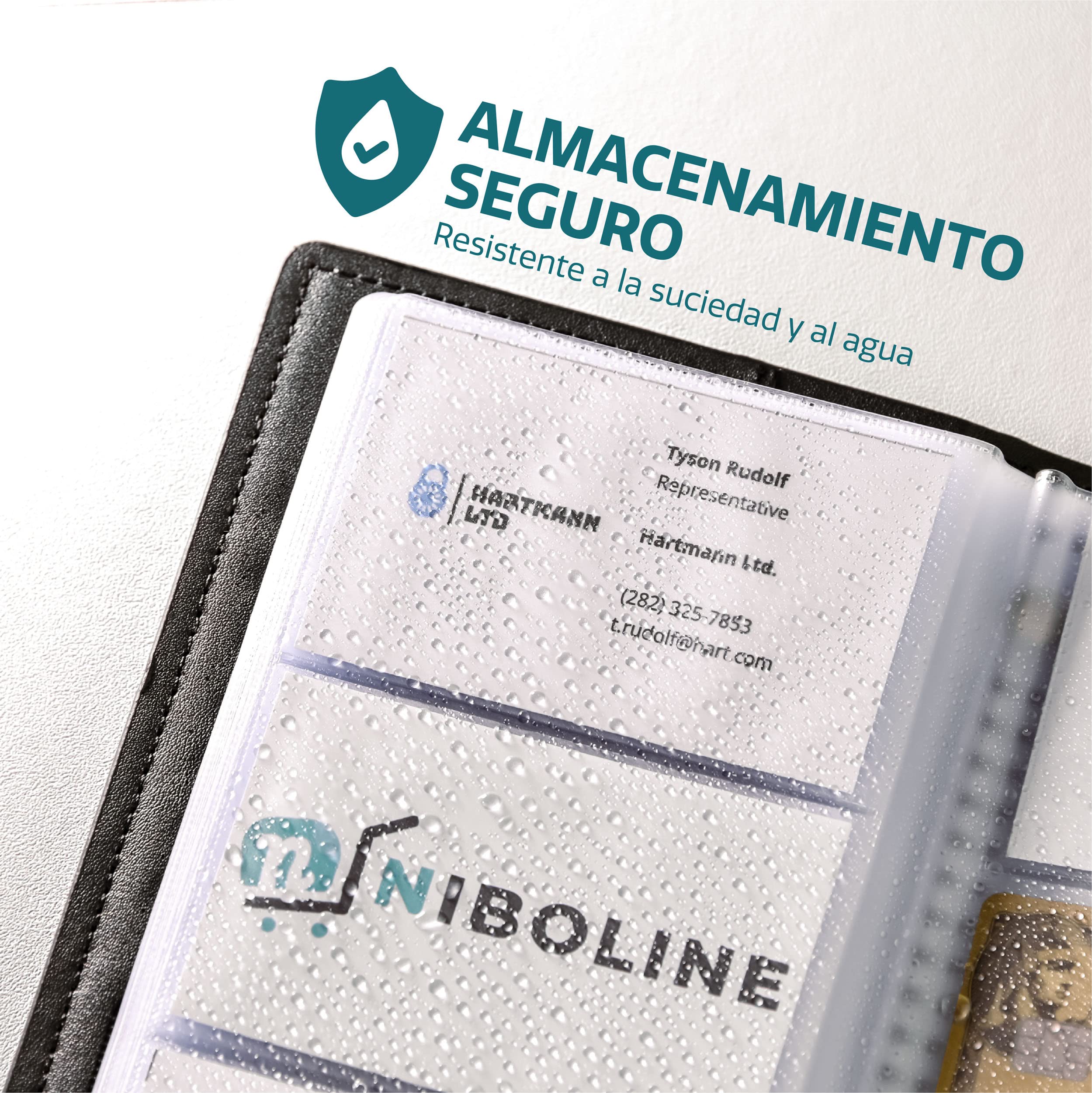 Praknu Tarjetero para 300 Tarjetas de Visita - Organizador para Tarjetas de Crédito, Pasaporte - Organizador Negro para Ahorrar Espacio