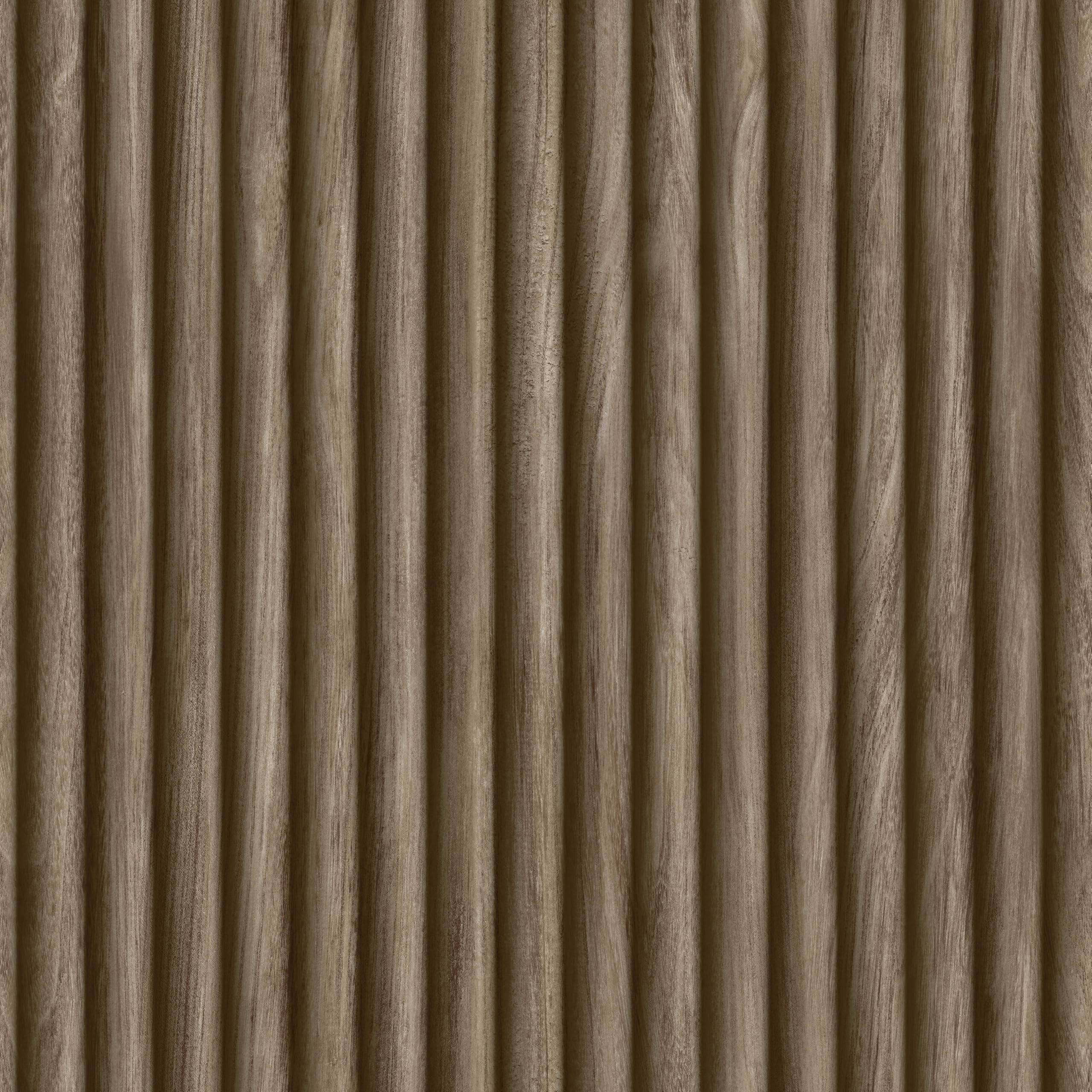 Fine Decor FD44167 Fluted Wood Wallpaper, Walnut