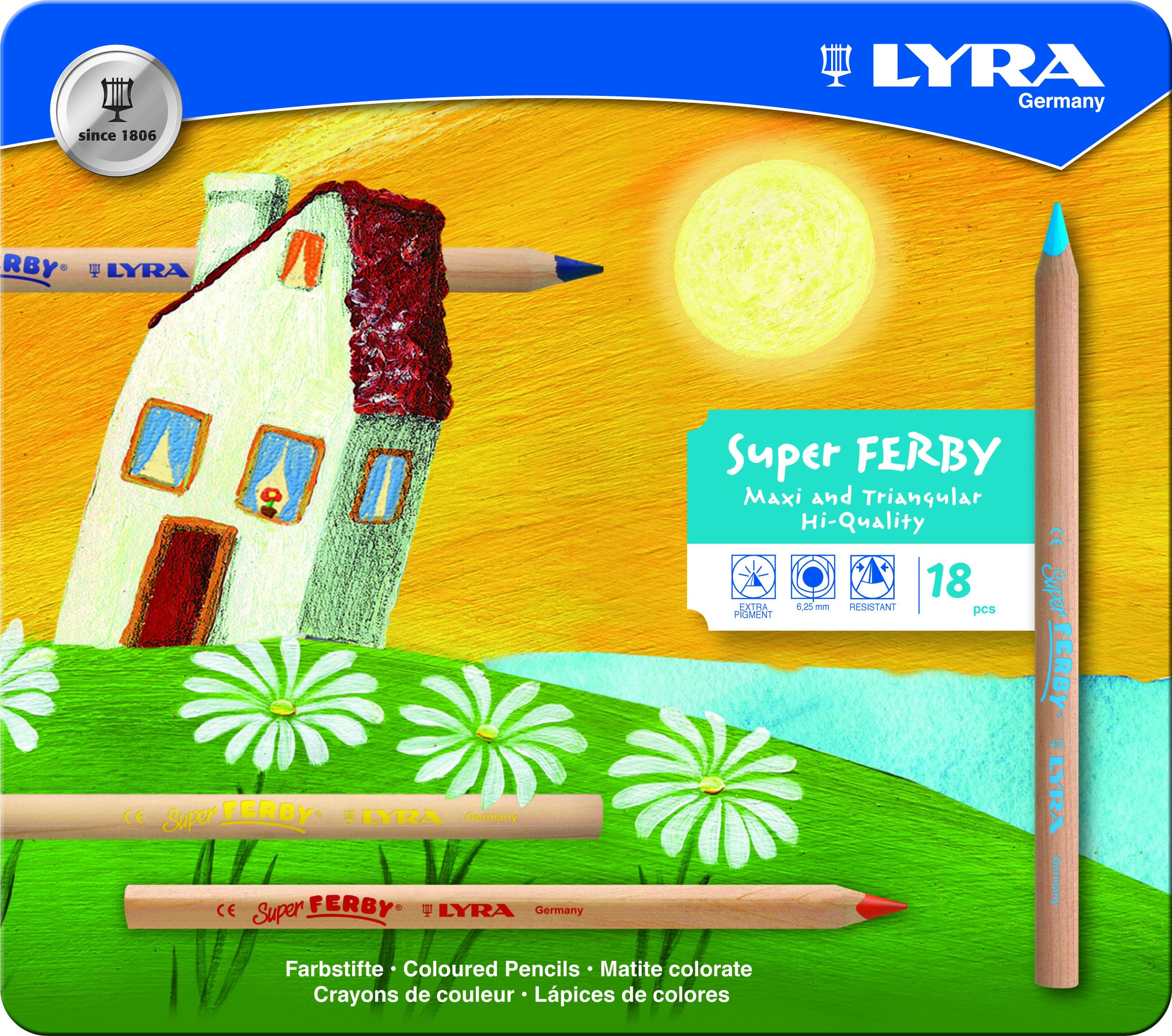 Super Ferby Kartonetui mit 18 Farbstiften, Sortiert