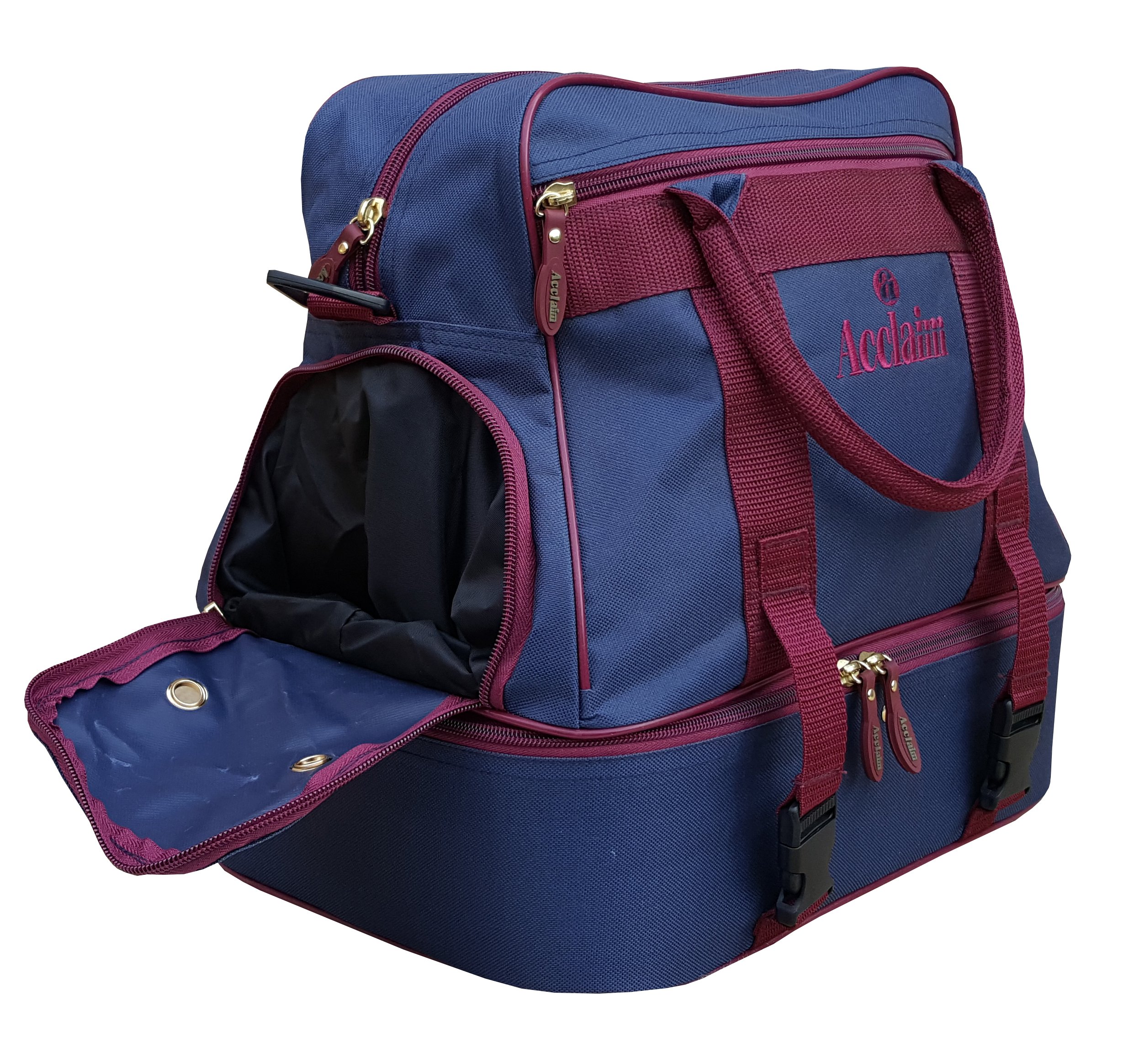 Acclaim Farne Midi - Bolsa de bolos para interior y exterior (nailon, 4 cuencos), color verde, Azul Marino/Borgoña