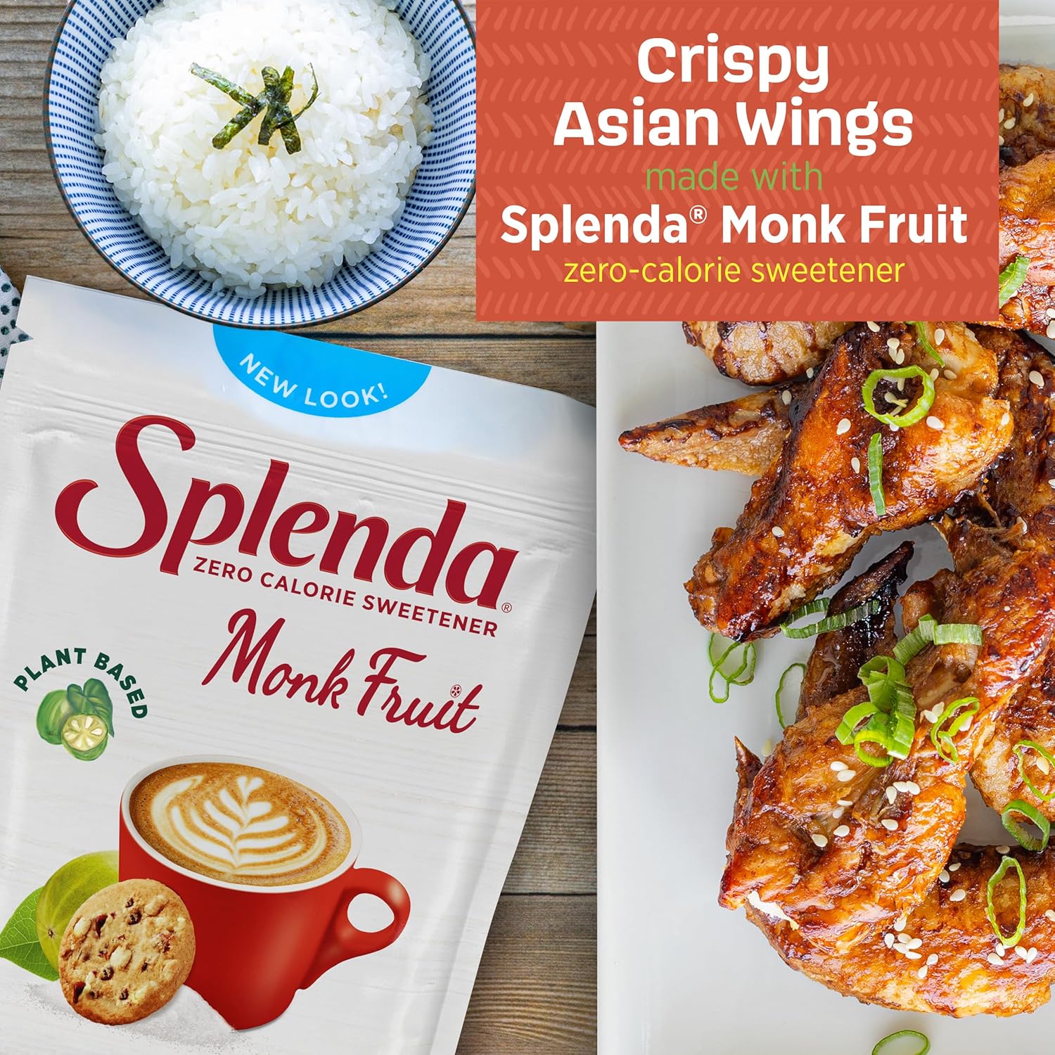 Splenda Monk Fruit Zero Calorie Plant Based Granulated Sweetener, 3 Pound Resealable Bag