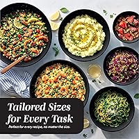 Vista 5 de Cook with Color - Juego de tazones para mezclar de caucho termoplástico (TPR) con tapas, 12 unidades, 6 tazones de preparación y 6 tapas, aptos