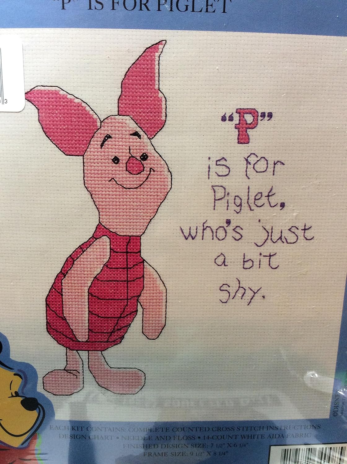 Pooh P is for Piglet Cross Stitch Kit - 7.5" x 6.25"