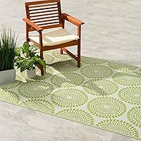 Vista 22 de Fab Habitat - Alfombra de exterior azteca, impermeable, resistente a la decoloración, sin arrugas, plástico reciclado de primera calidad, a rayas