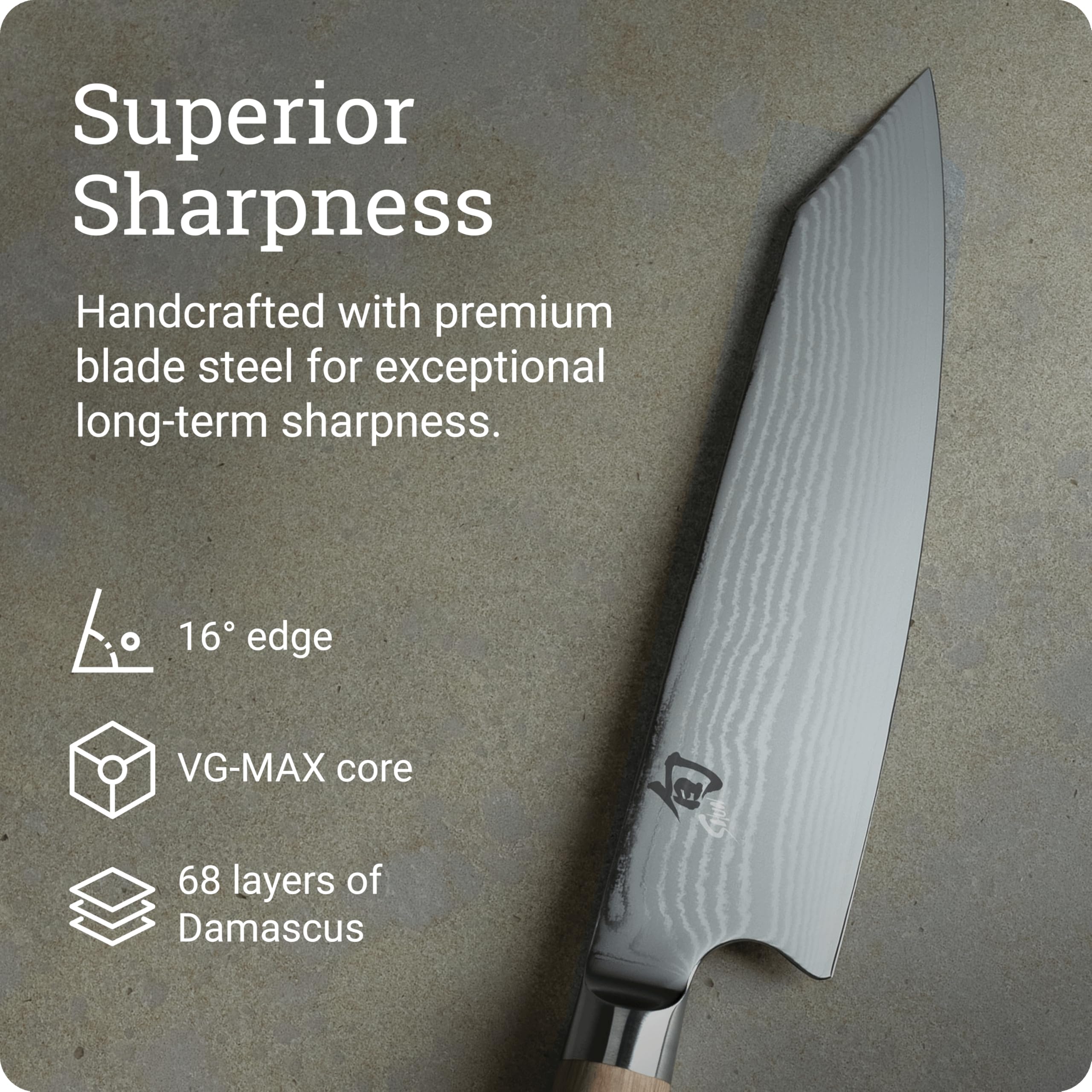 Shun Classic Blonde Kiritsuke Knife - 8 Inch -3 Shun Classic Blonde Kiritsuke Knife - 8 Inch -3