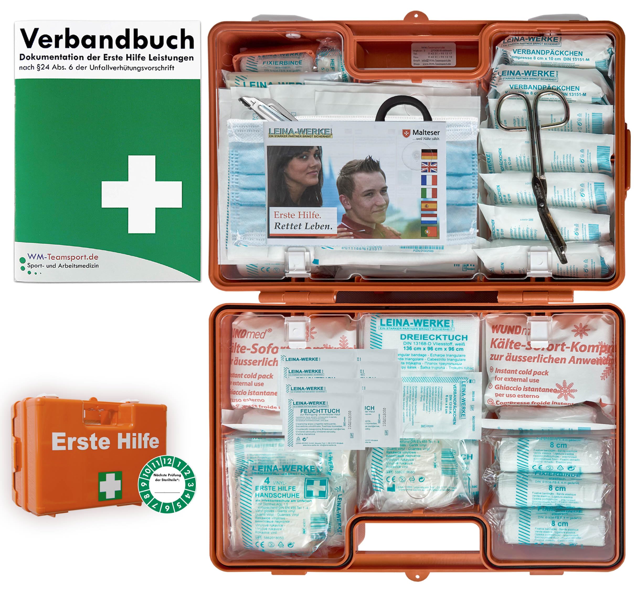 Verbandskoffer/Verbandskasten (G) - Erste Hilfe nach AKTUELLER DIN 13169 für Betriebe -DSGVO- INKL. PERFORIERTEM VERBANDBUCH