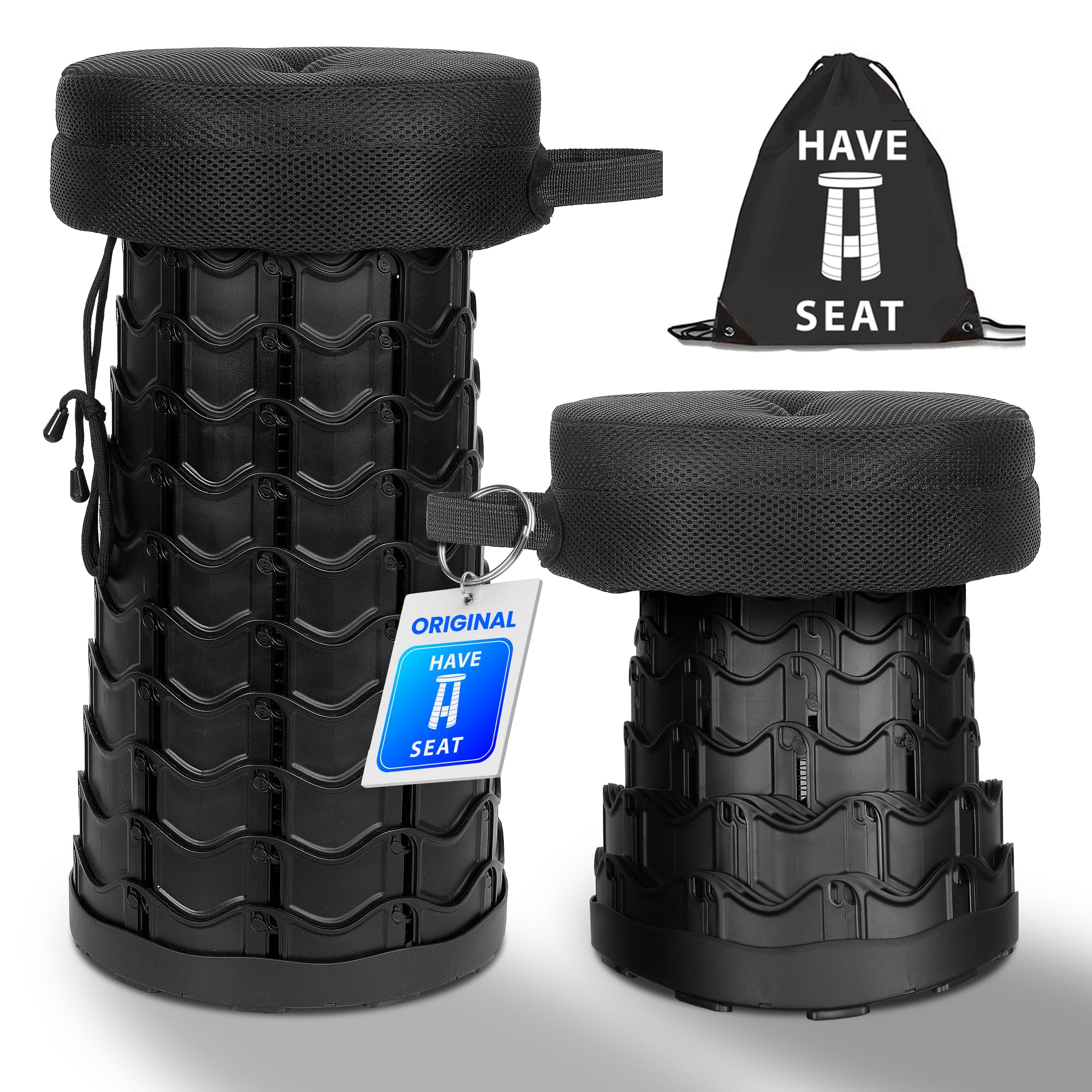 Have A Seat ® MyStool,Sgabello telescopico con cuscino, pieghevole, originale brevettato, ideale come sgabello da campeggio o da pesca, sgabello per bambini, sgabello pieghevole portatile